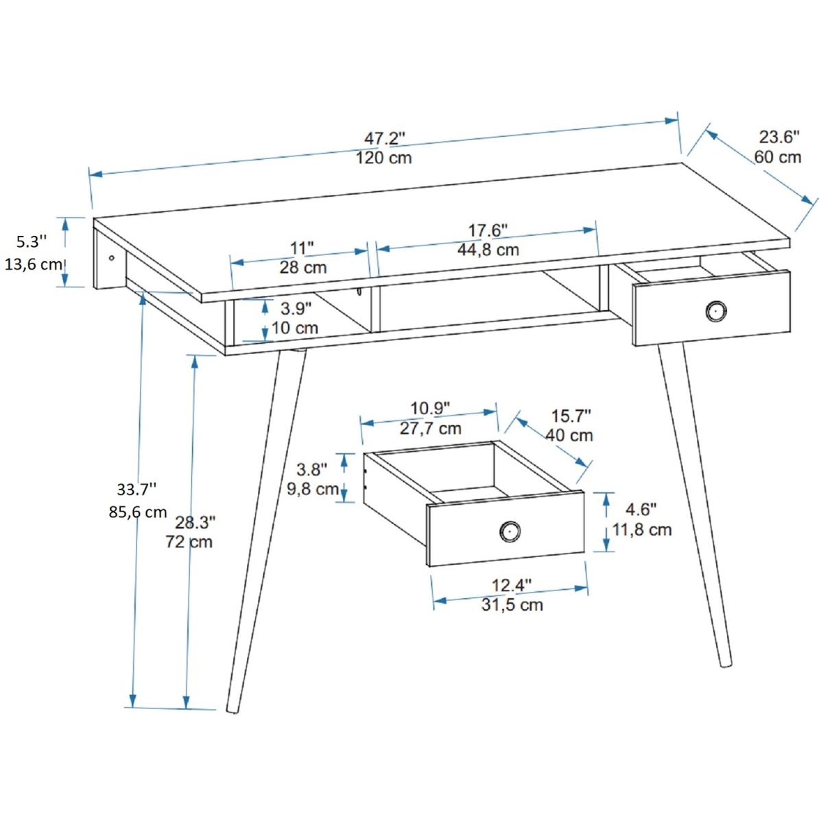Denas Computer Desk with Drawers - Sapphire Oak – image 5