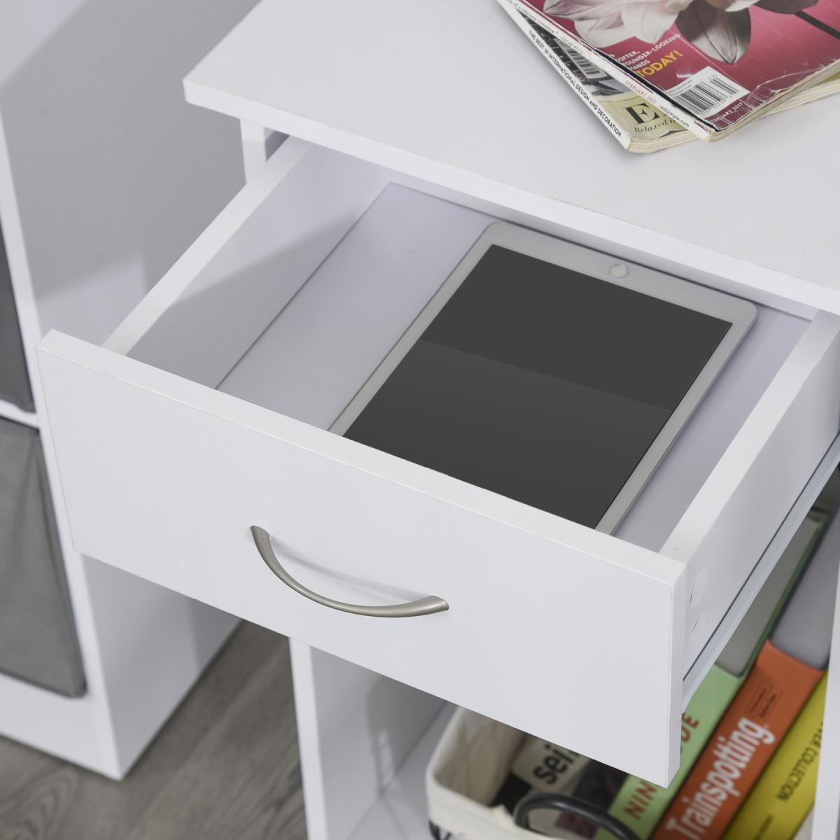 L Shaped Corner Computer Desk with 2 Shelves - White – image 4