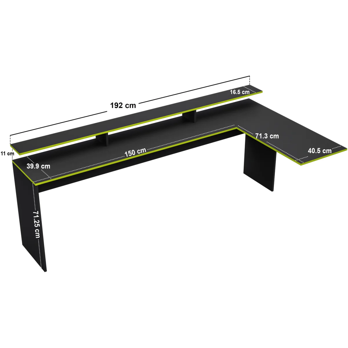 Recoil Ultimate Vivid Gaming High Sleeper with Desk - Green / Single – image 3
