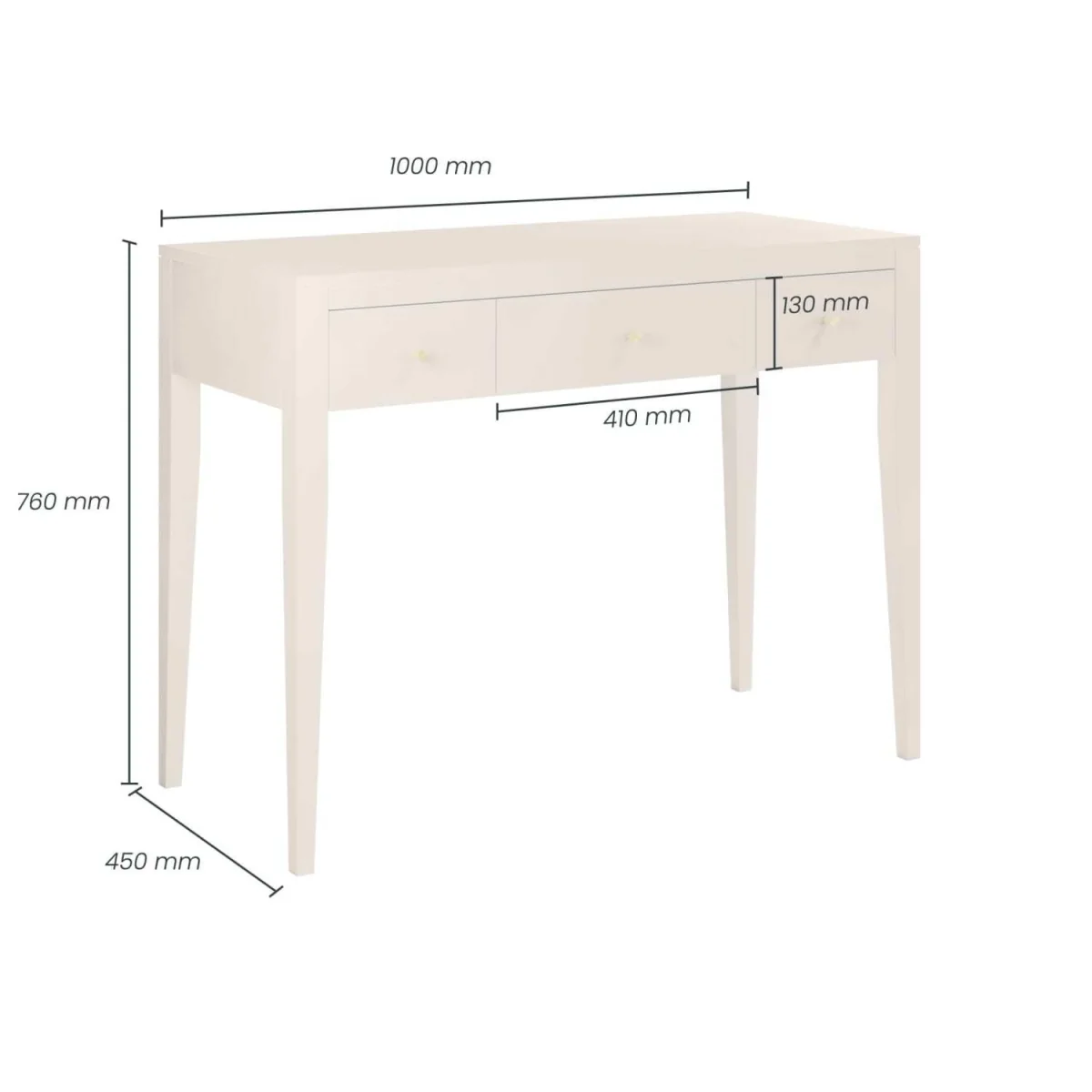 Cordoba 3 Drawer Desk Pigeon Wood Grain - Grey – image 3