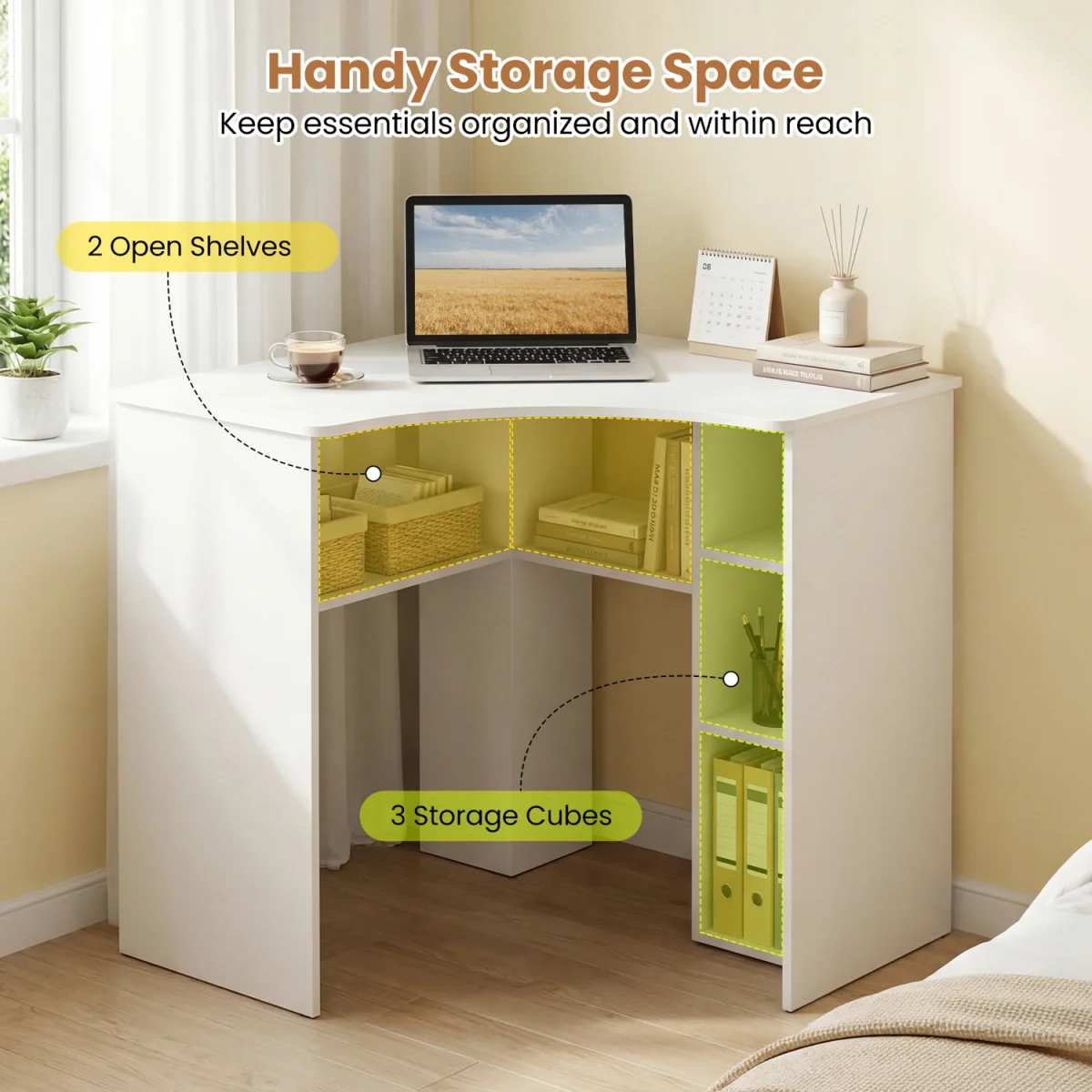 Home Makeup Vanity Desk - White – image 2