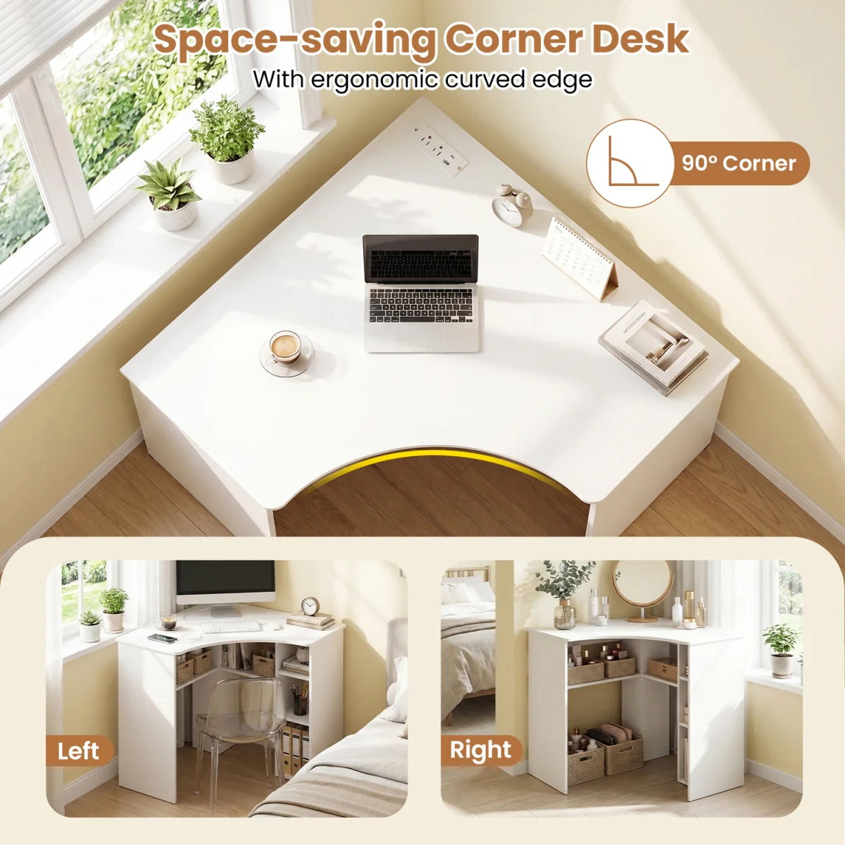 Home Makeup Vanity Desk - White – image 7