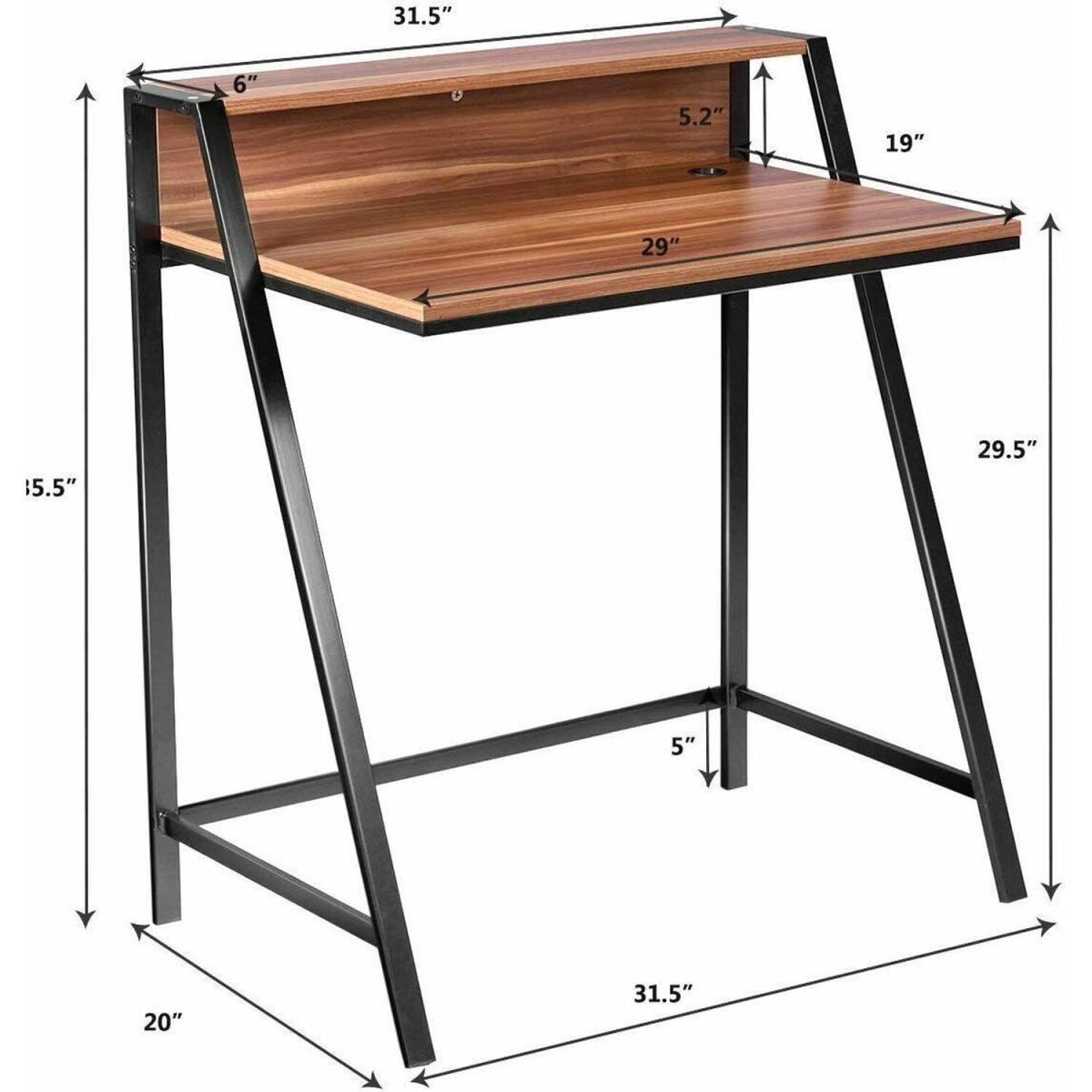 Neo Wooden Computer Desk - Black and Oak – image 2