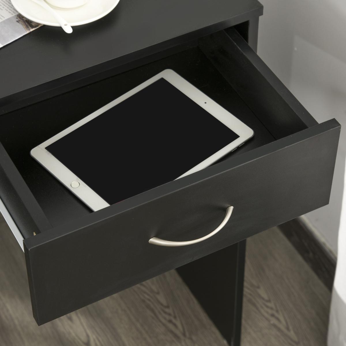 Modern Computer Desk Tablewith Shelf & Drawer - Black – image 4