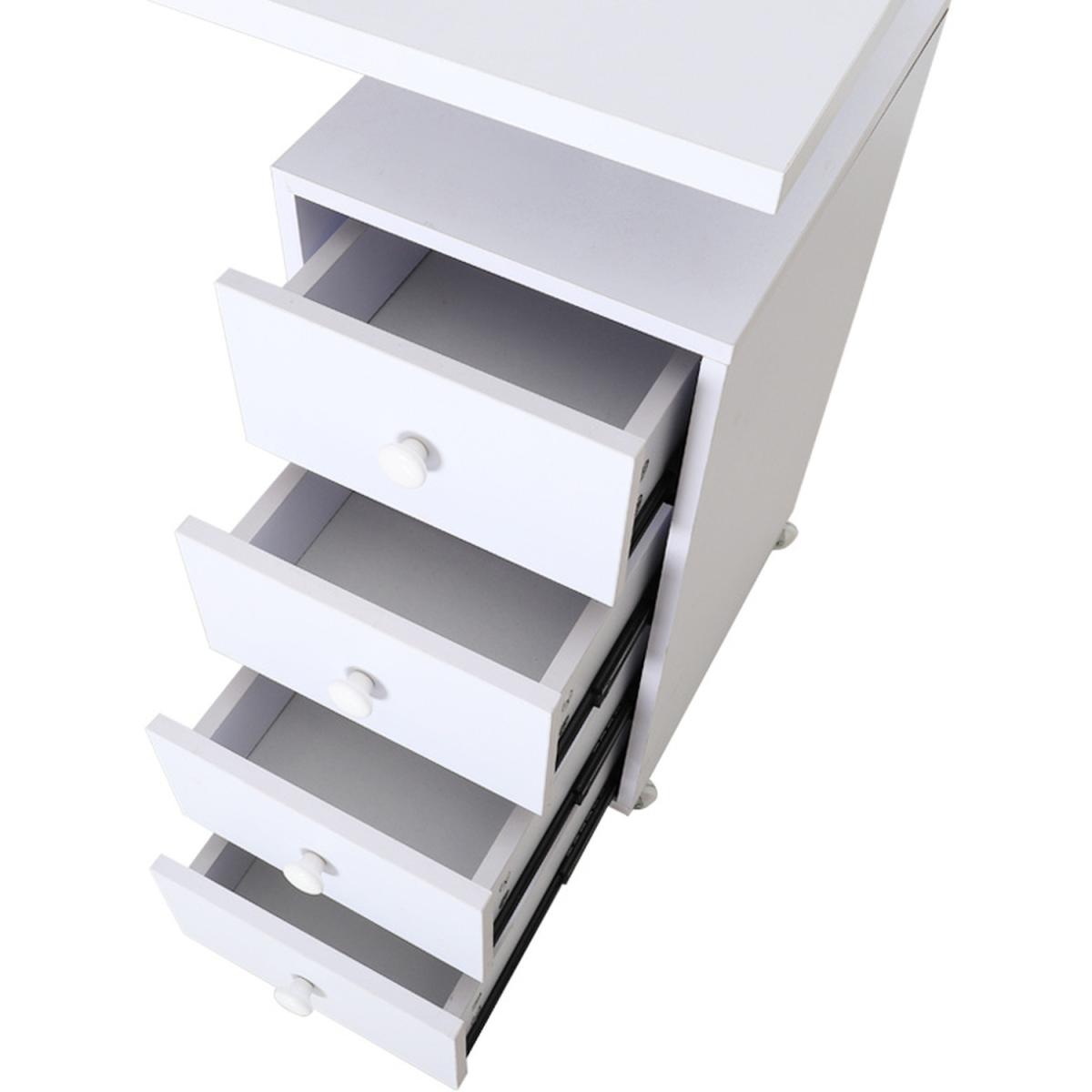Manicure Nail Table Salon Desk Wheeled Professional - White – image 5