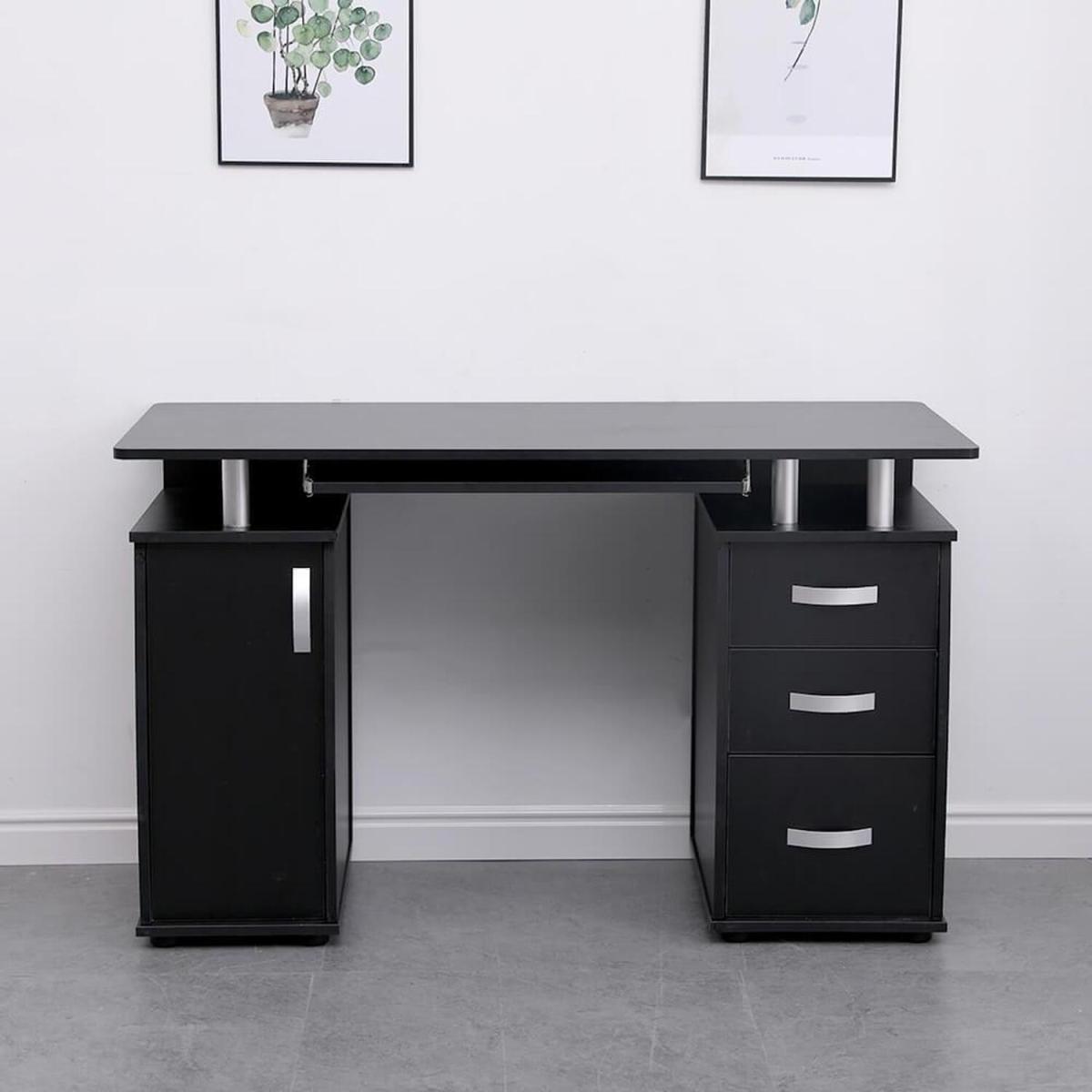 Saturn 3 Drawer Computer Storage Desk - Black - Black – image 2