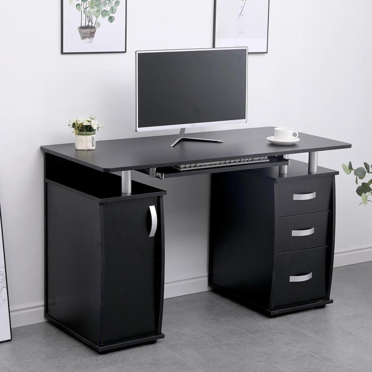 Saturn 3 Drawer Computer Storage Desk - Black - Black – image 3