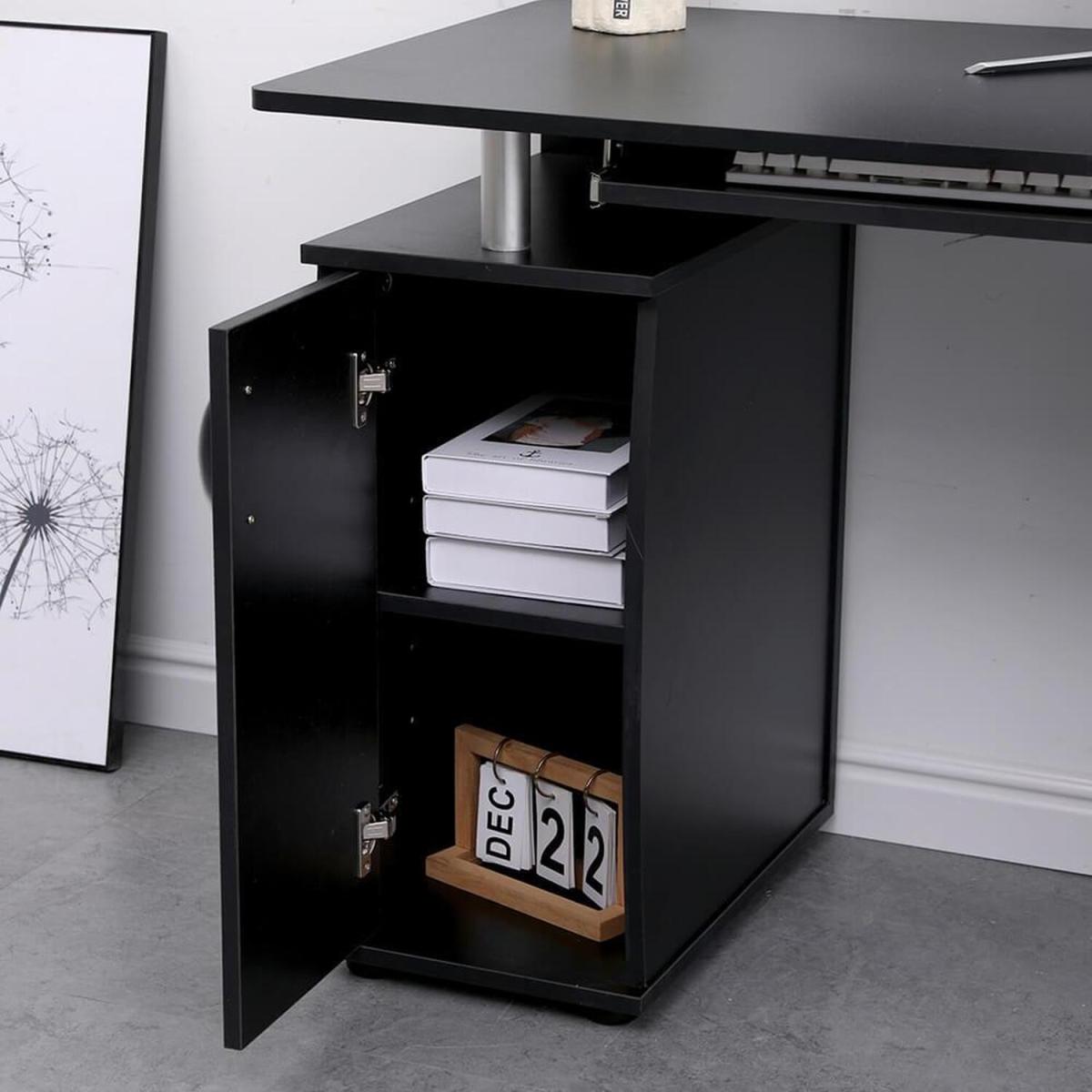 Saturn 3 Drawer Computer Storage Desk - Black - Black – image 4