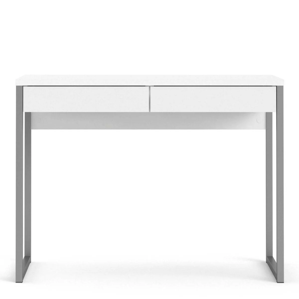 Billabong Gloss Office Desk with 2 Drawers - White – image 3