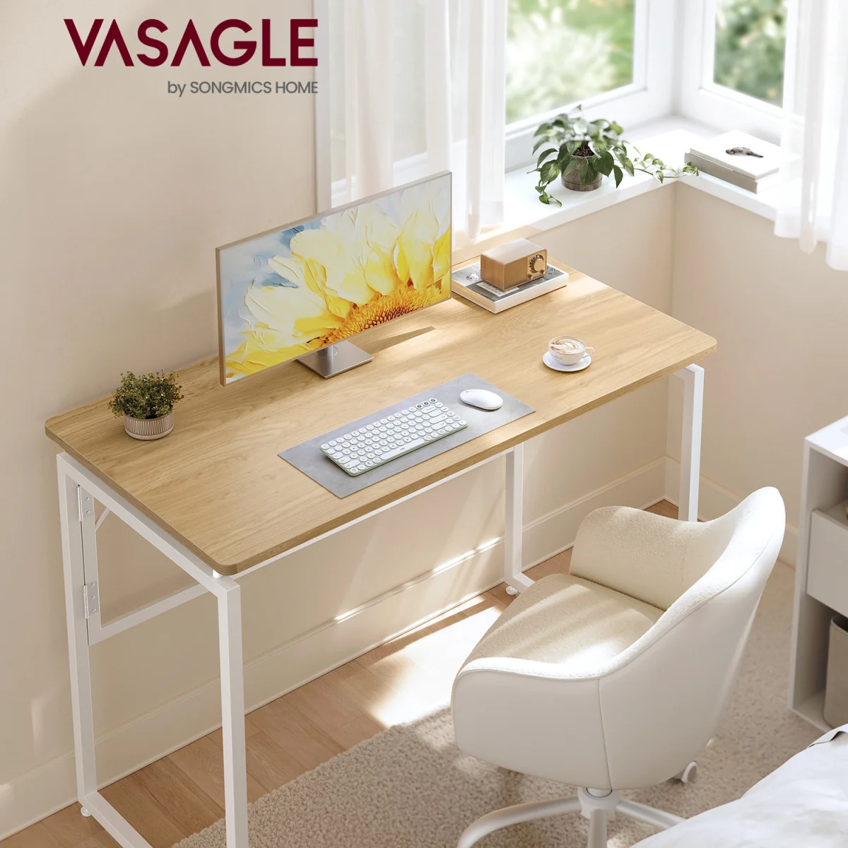 Folding Desk, Portable Fold Away Laptop Table - Yellow – image 2