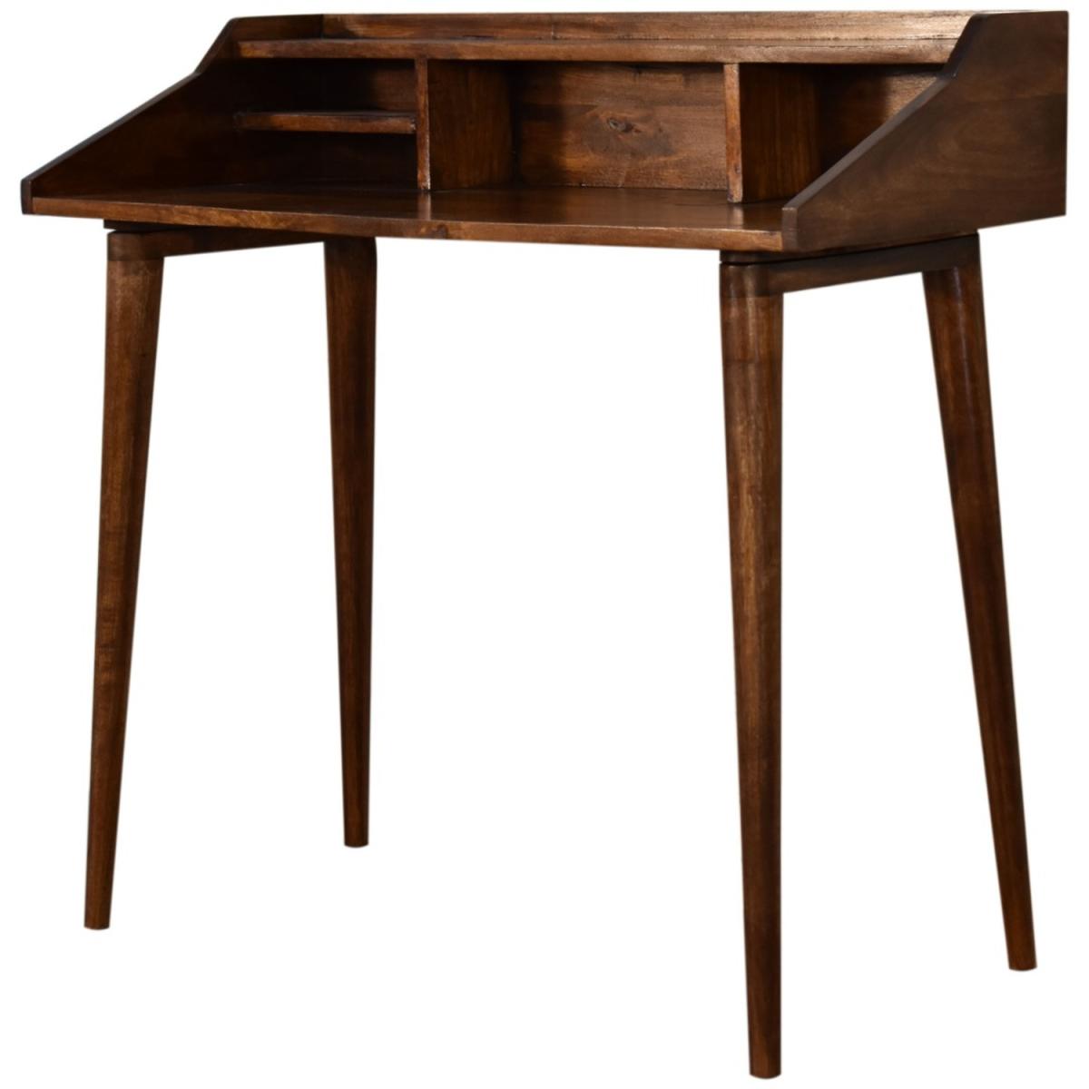 Modern Hand Crafted Chestnut Multi Drawer Writing Desk - Brown – image 3