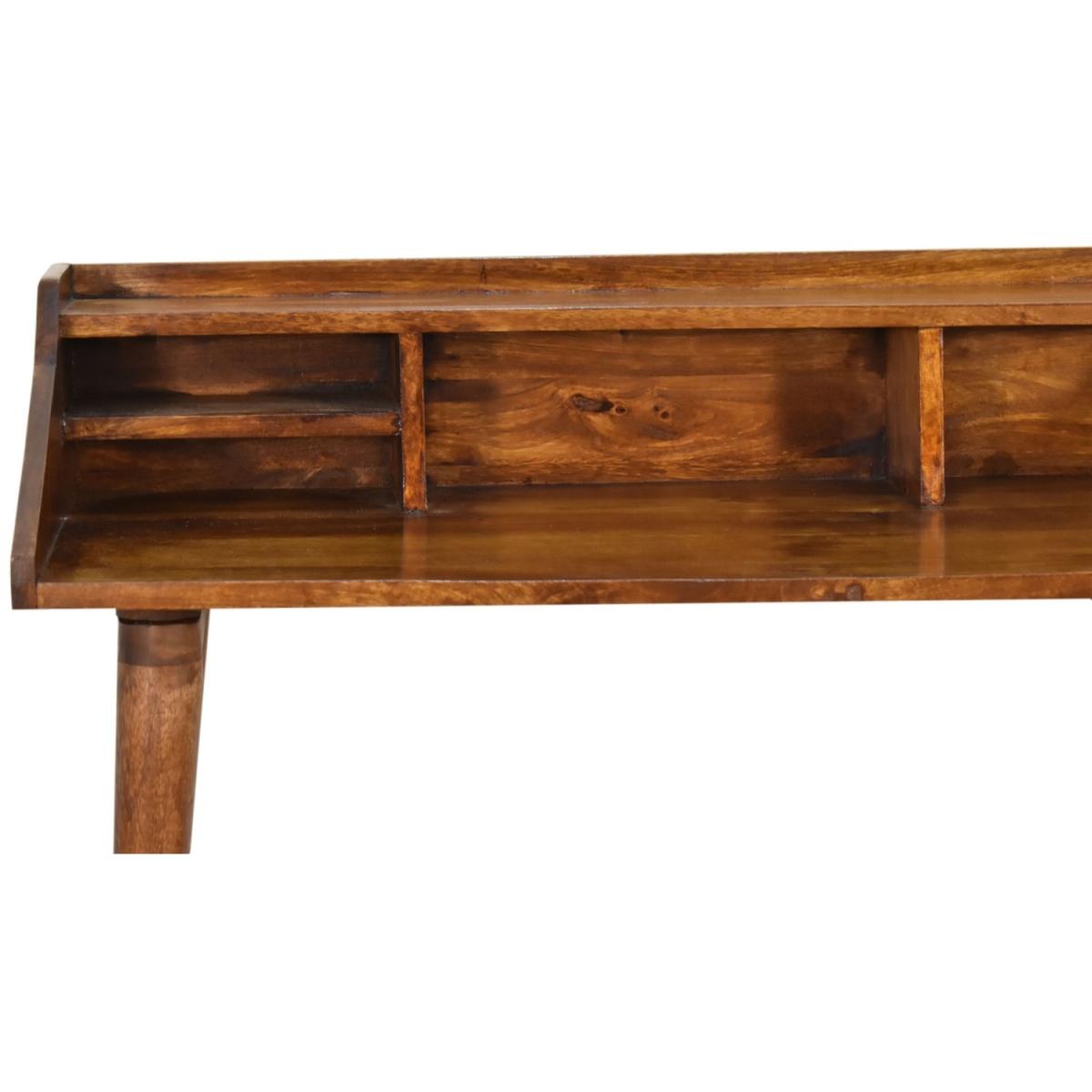 Modern Hand Crafted Chestnut Multi Drawer Writing Desk - Brown – image 4