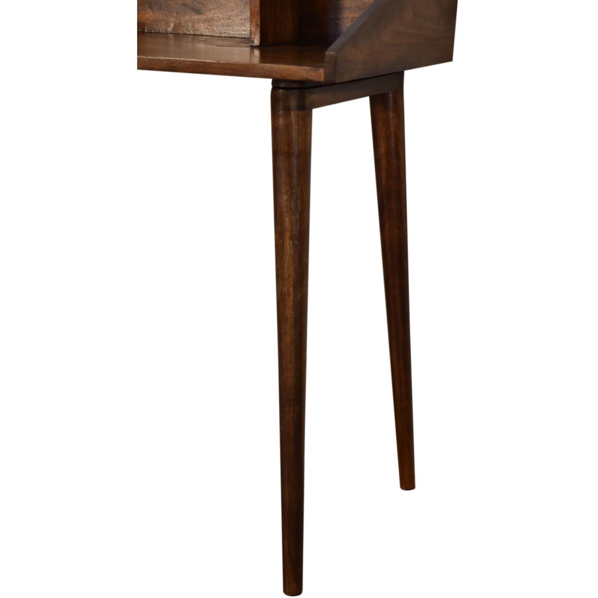 Modern Hand Crafted Chestnut Multi Drawer Writing Desk - Brown – image 7