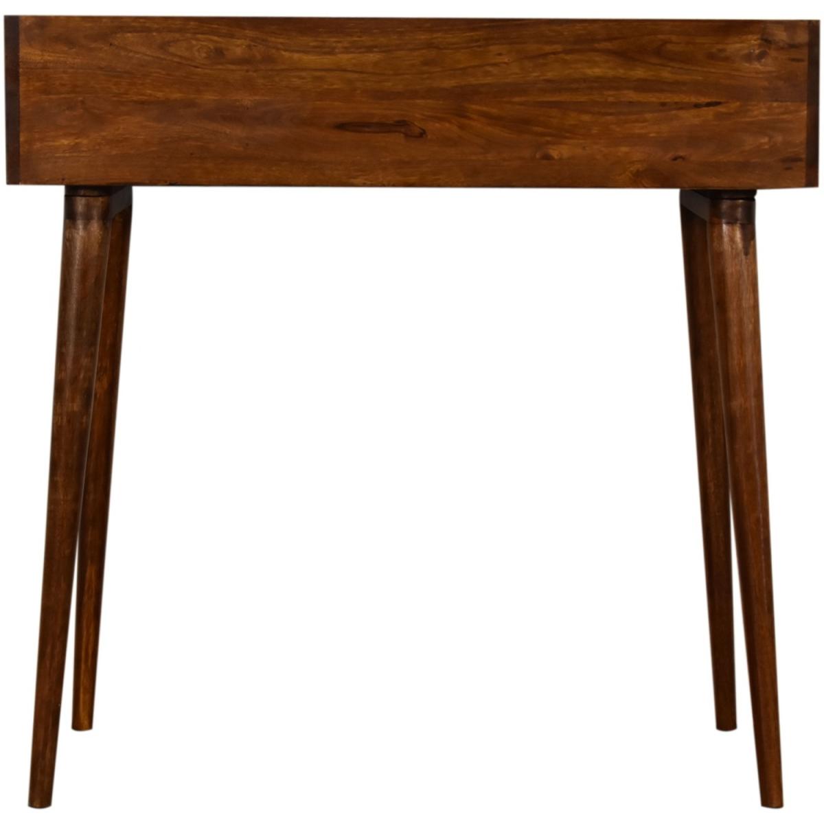 Modern Hand Crafted Chestnut Multi Drawer Writing Desk - Brown – image 9