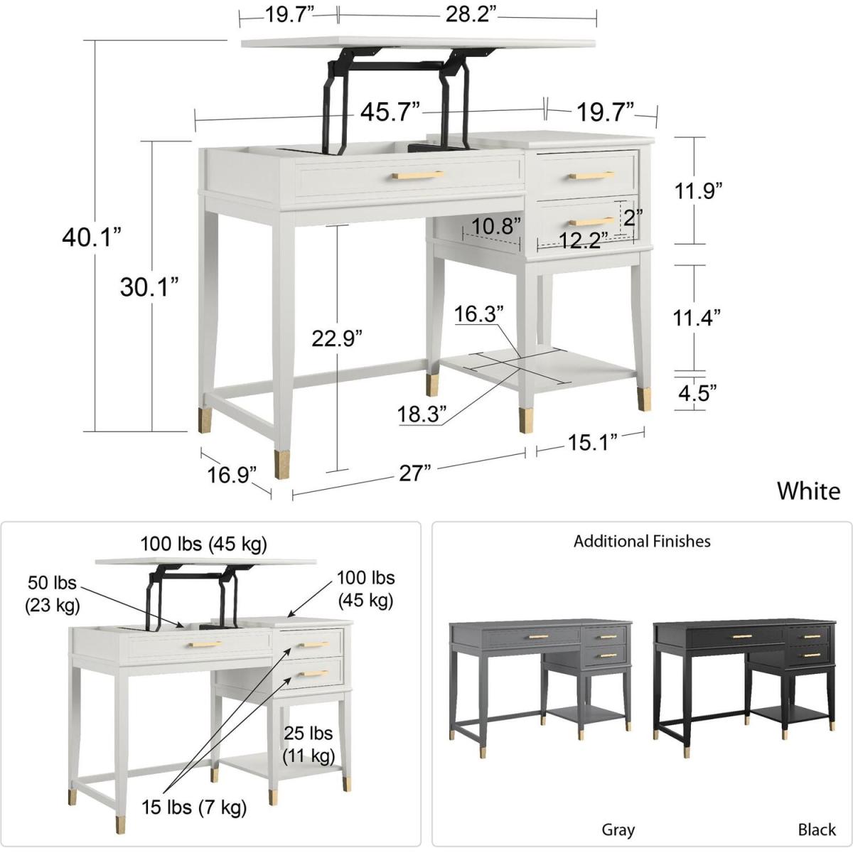 CL Westerleigh Lift-Top Desk - White – image 8