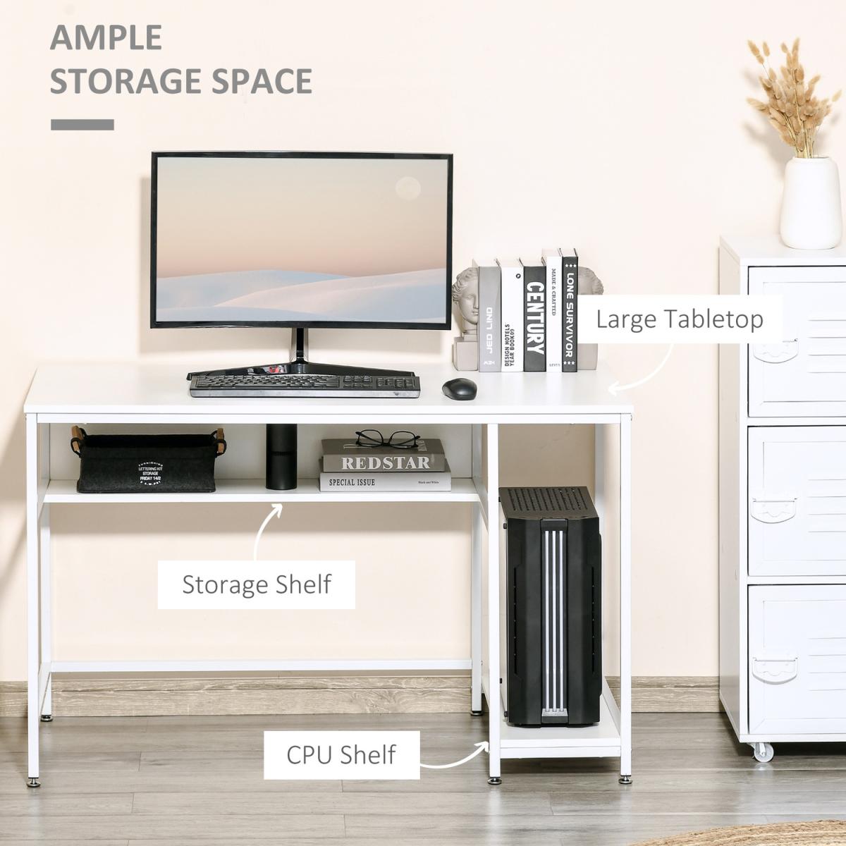 Computer Desk Writing Study Table - White – image 4