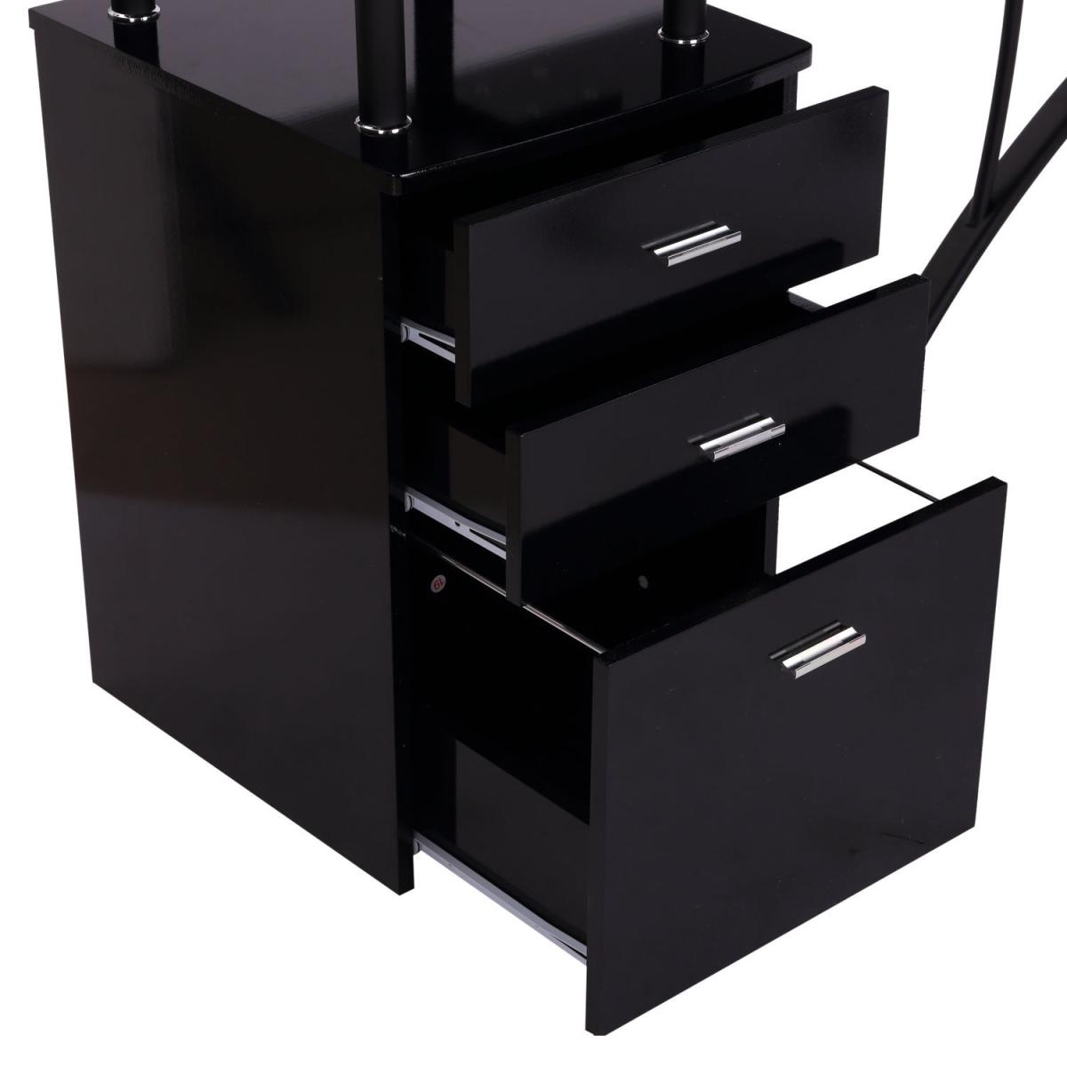 Corner Study Table L Shaped Desk - Black – image 2