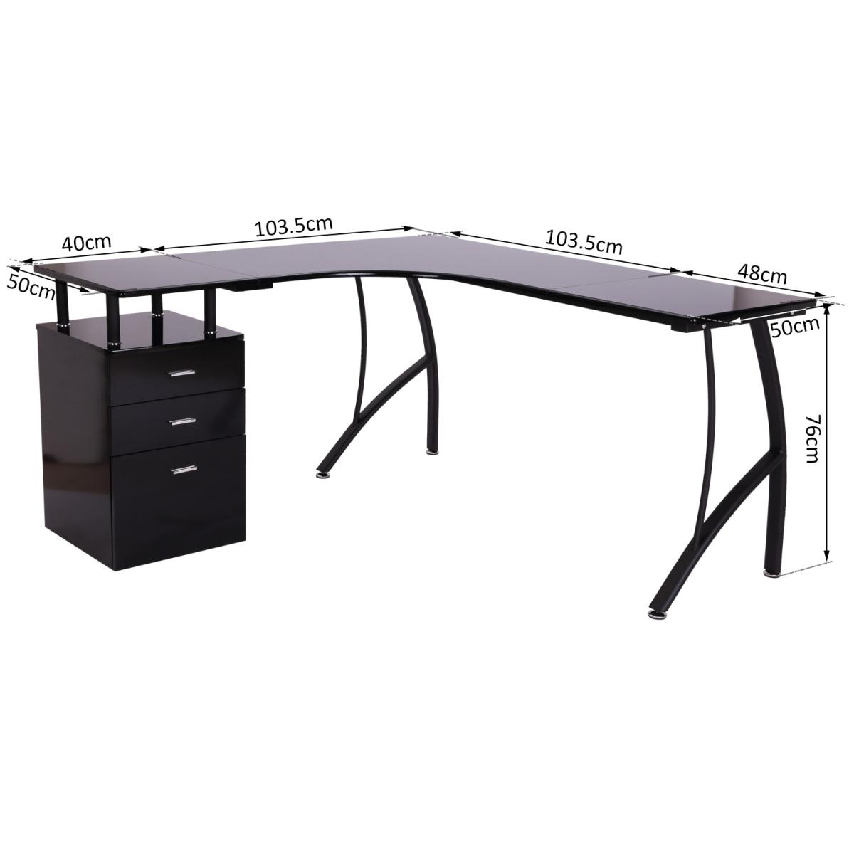 Corner Study Table L Shaped Desk - Black – image 5