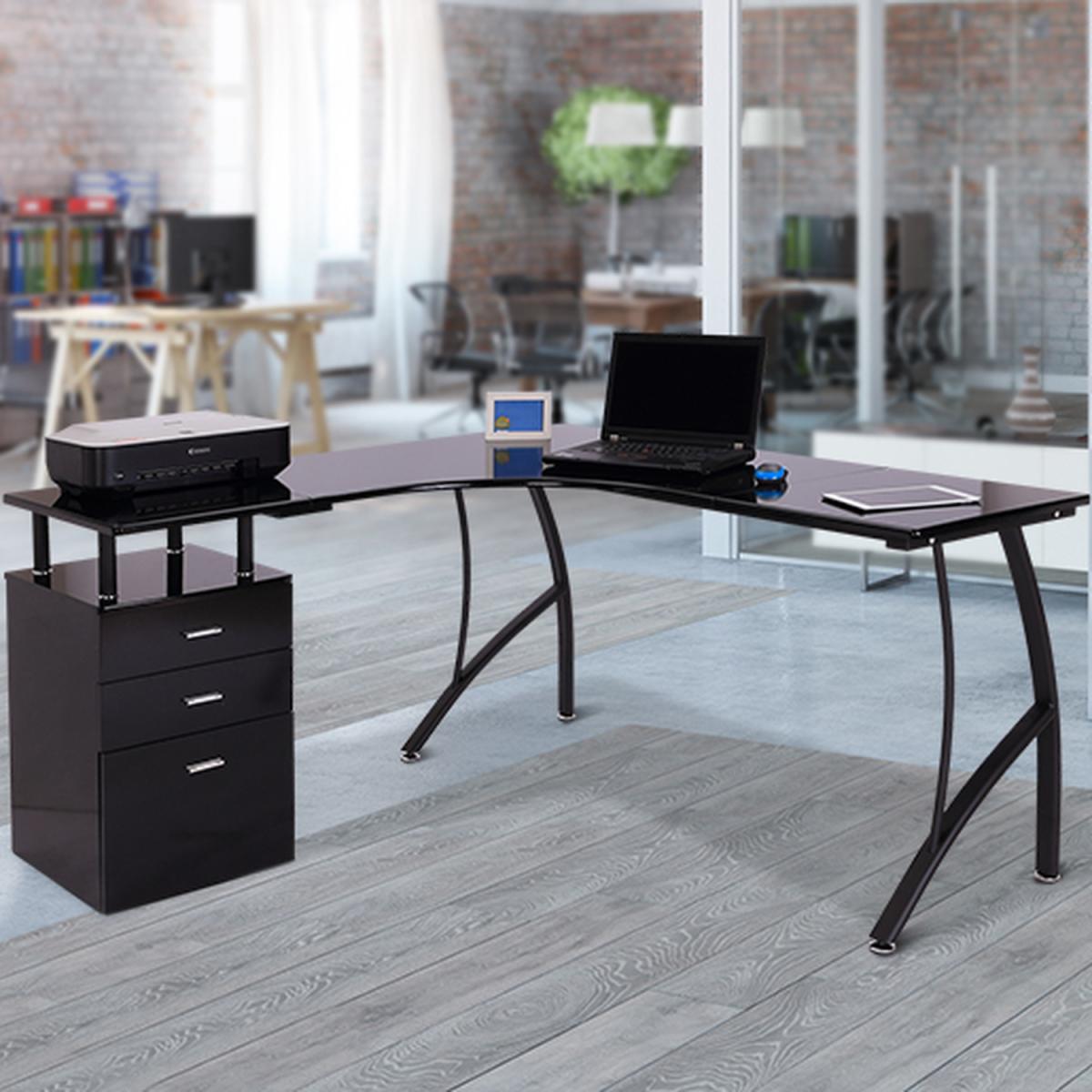 Corner Study Table L Shaped Desk - Black – image 6