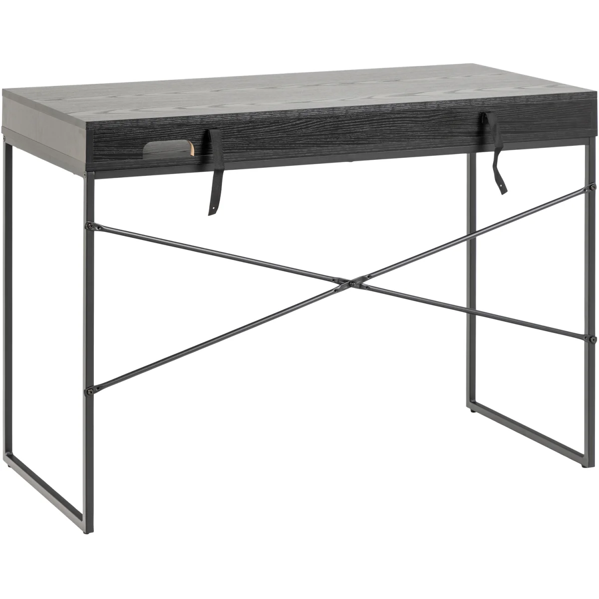 Seaford 1 Drawer Office Desk in Ash Black - Black – image 3