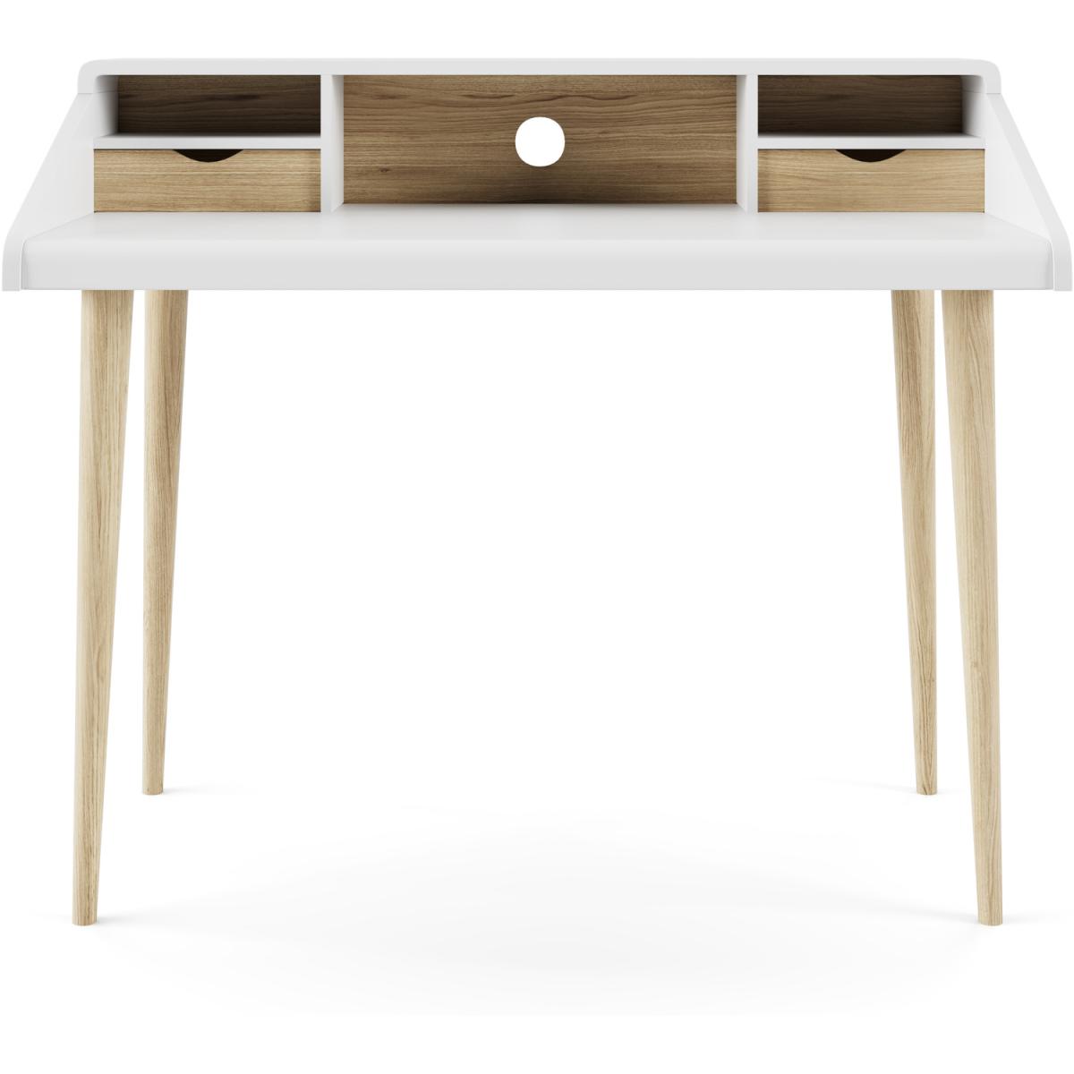 Alphason Yeovil Desk - White/Light Oak – image 2