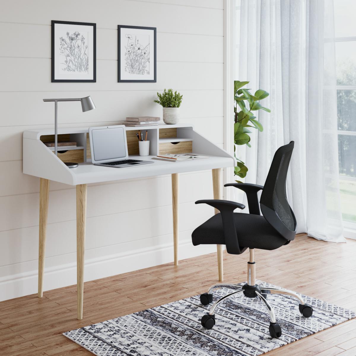 Alphason Yeovil Desk - White/Light Oak – image 3