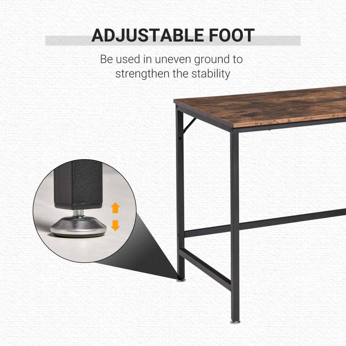 Computer Desk with 2 Storage Shelves - Rustic Brown & Black – image 5