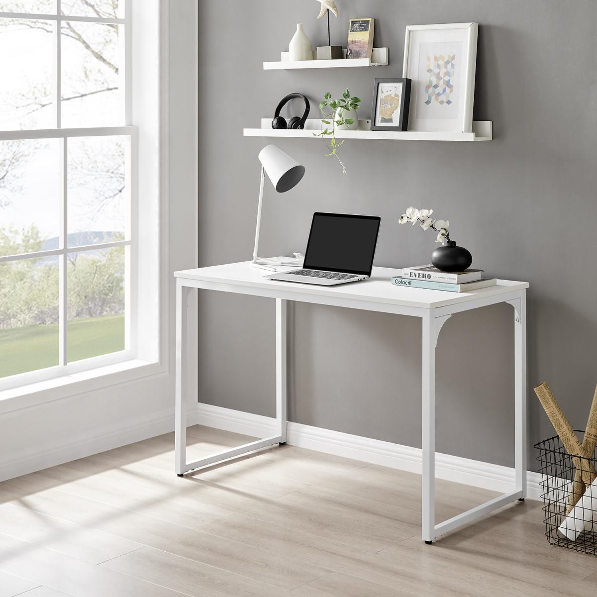Kendrick Home Office Computer Gaming Melamine Desk with White Legs 120cm - White – image 14