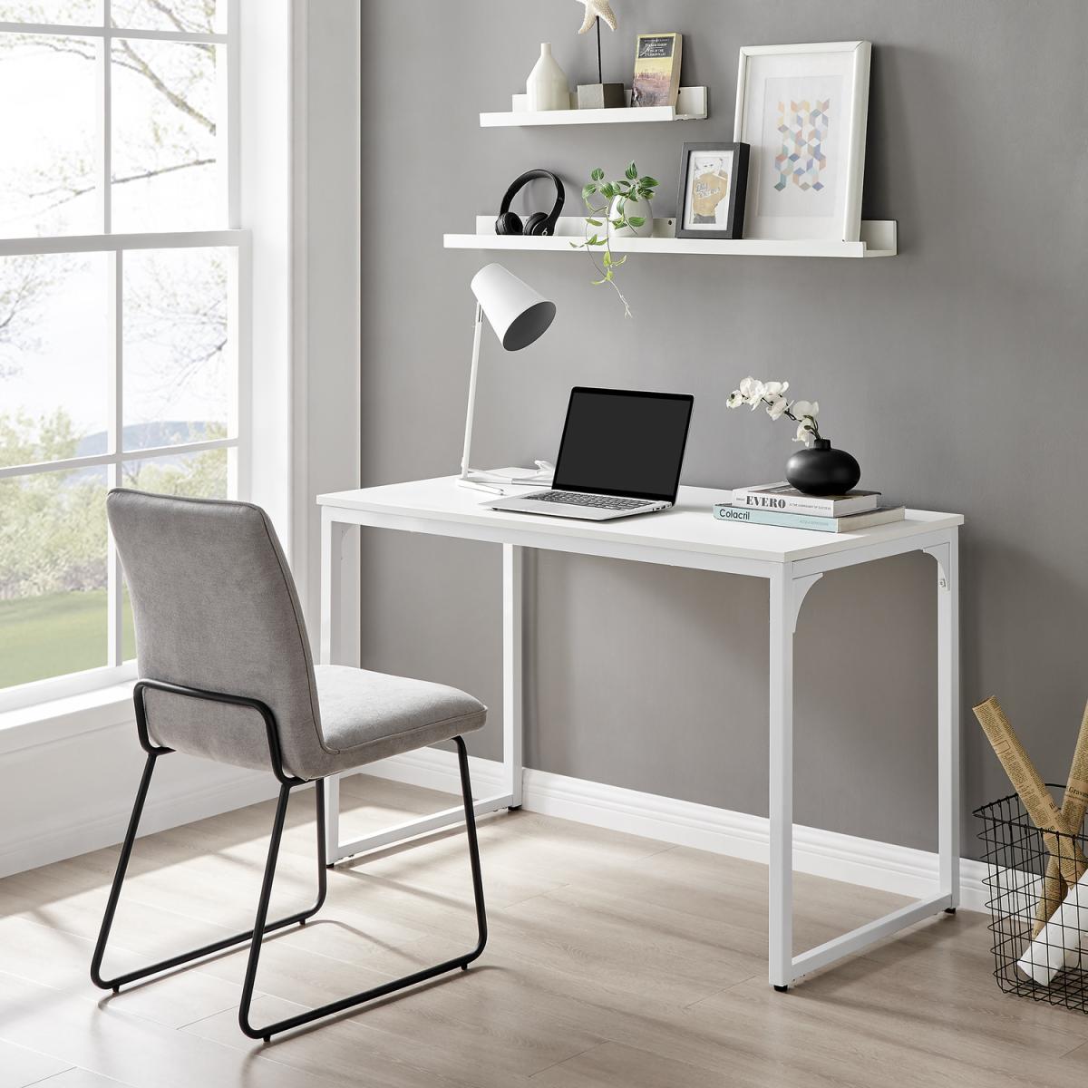 Kendrick Home Office Computer Gaming Melamine Desk with White Legs 120cm - White – image 15