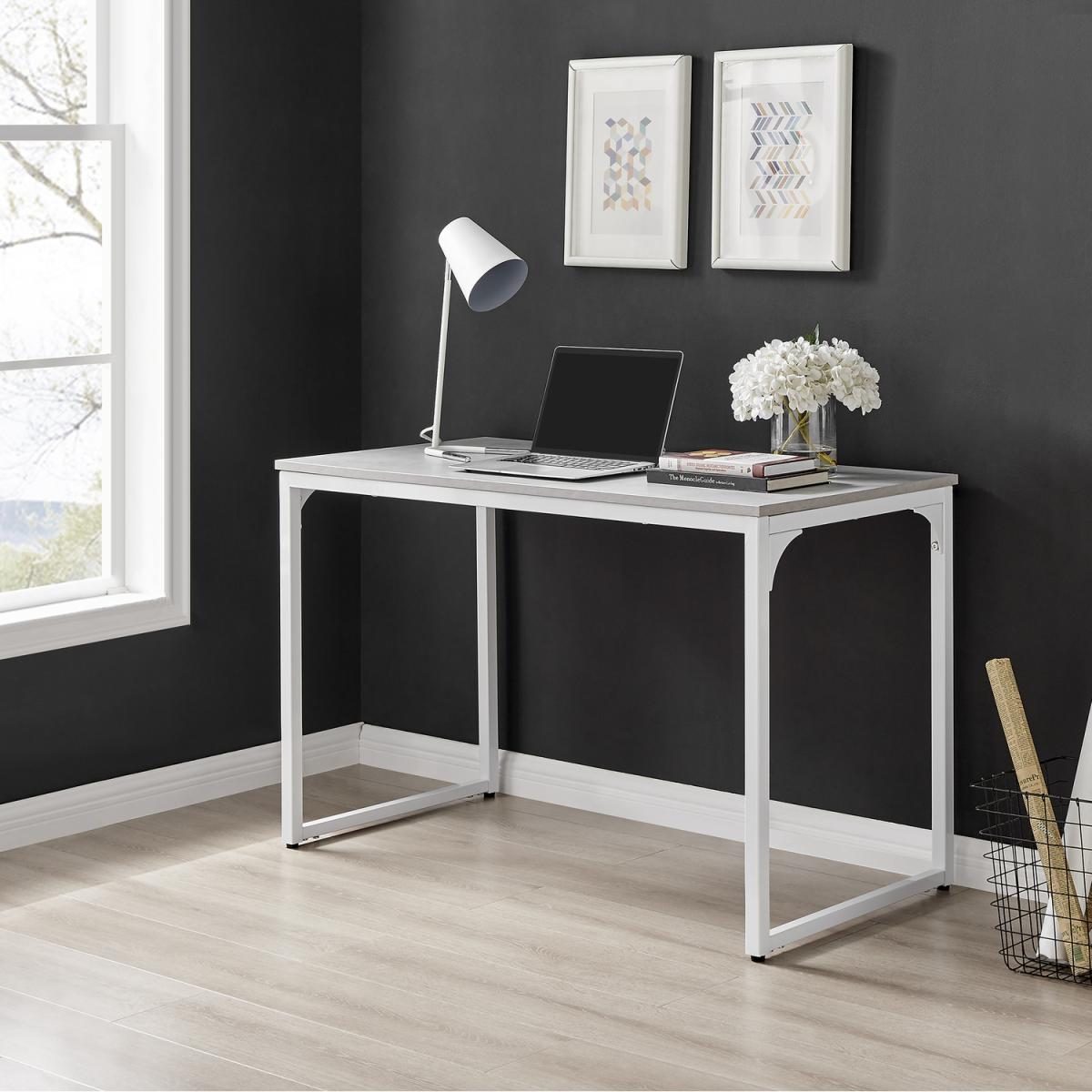 Kendrick Home Office Computer Gaming Melamine Desk with White Legs 120cm - White – image 4