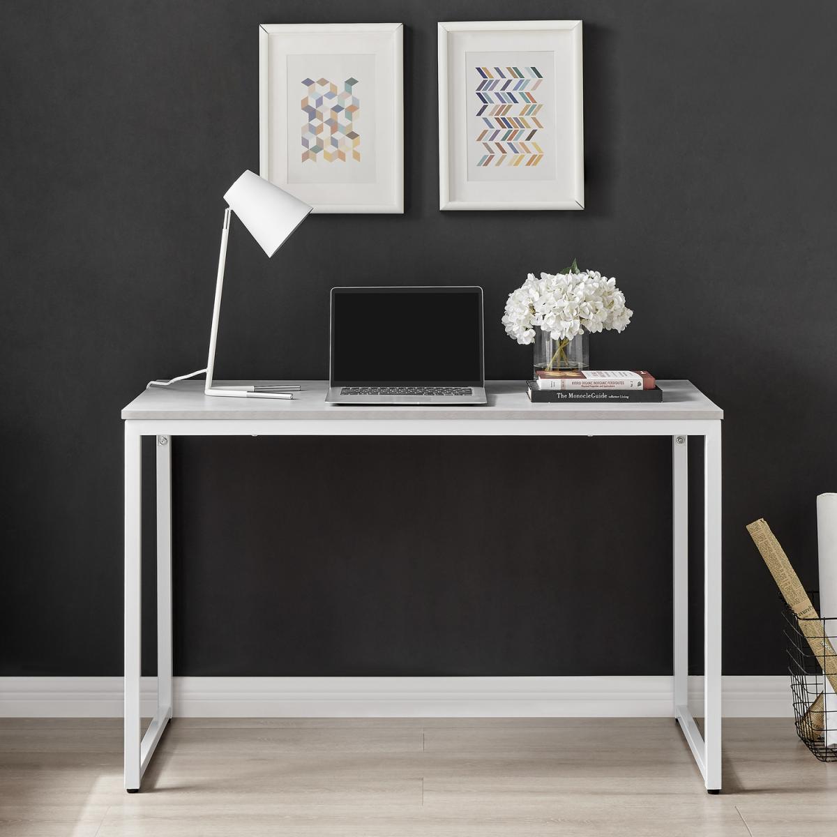 Kendrick Home Office Computer Gaming Melamine Desk with White Legs 120cm - White – image 5