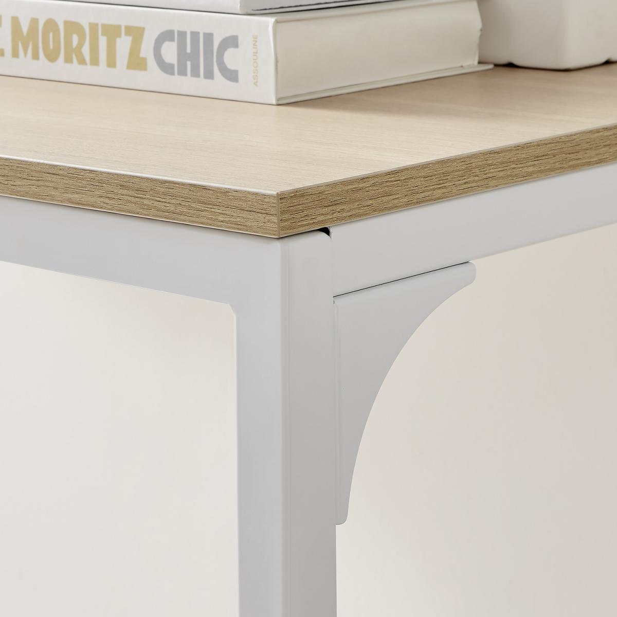Kendrick Home Office Computer Gaming Melamine Desk with White Legs 120cm - White – image 8