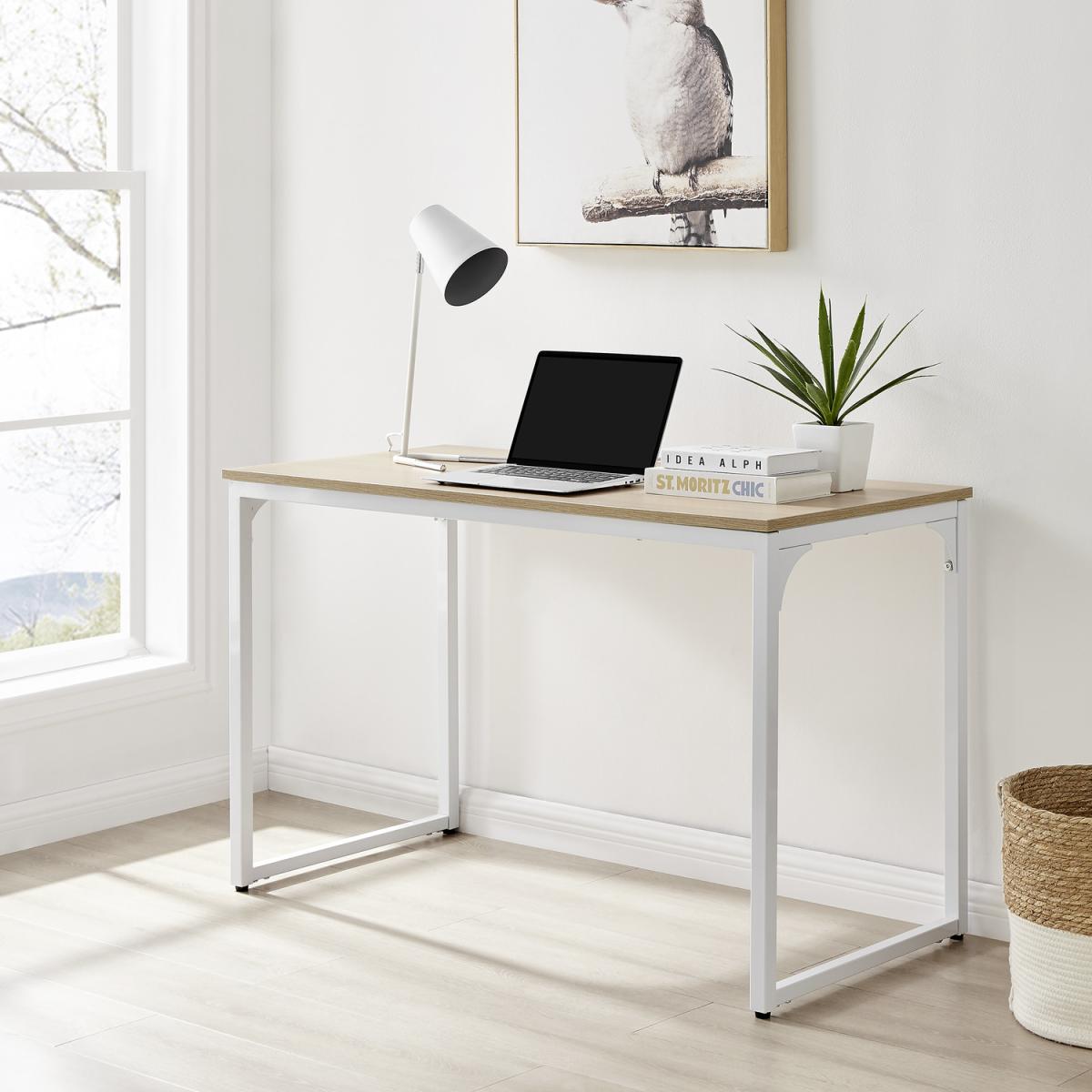 Kendrick Home Office Computer Gaming Melamine Desk with White Legs 120cm - White – image 9