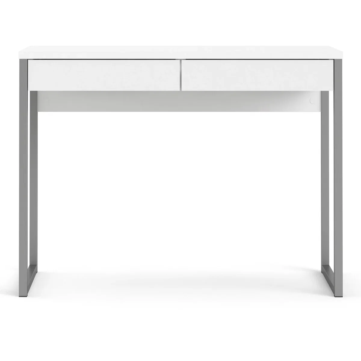 Function Plus Desk 2 Drawers in White High Gloss - White – image 4
