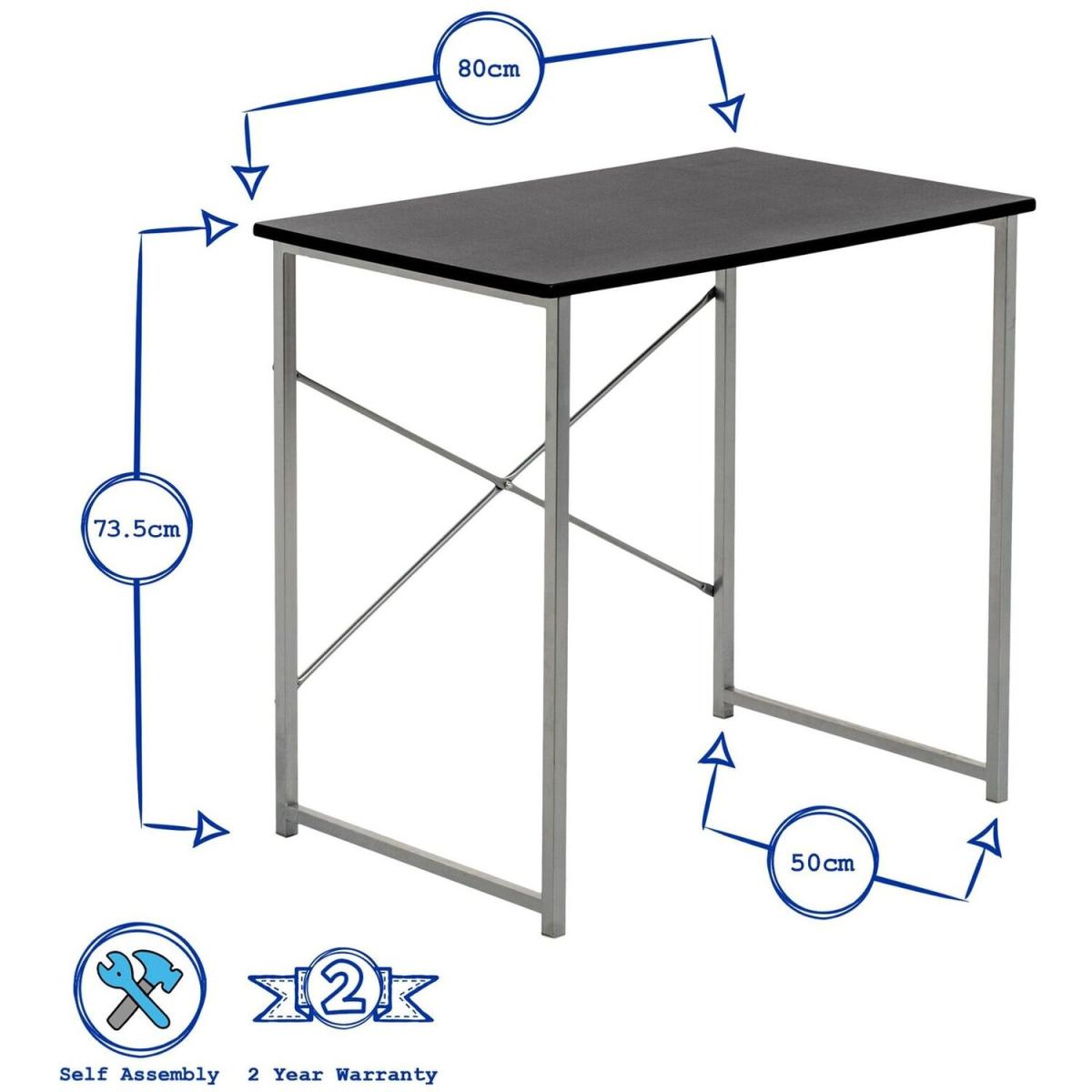 Small Wooden and Metal Office Computer Desk - Full White – image 4