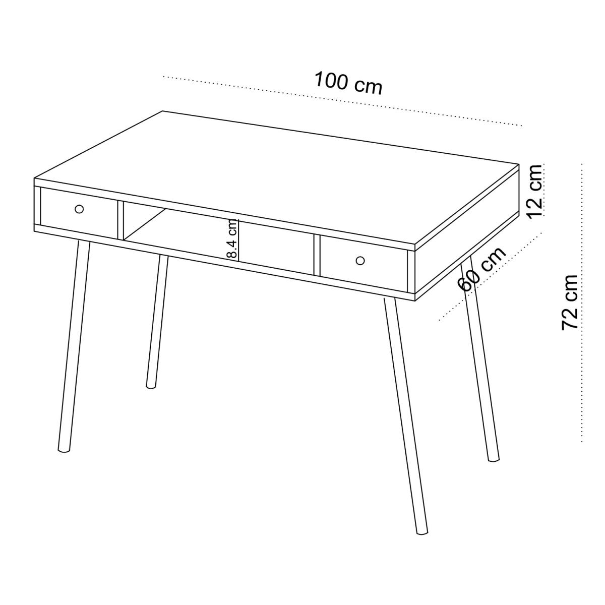 Taxus 2 Drawer Oak Computer Desk - Oak – image 2