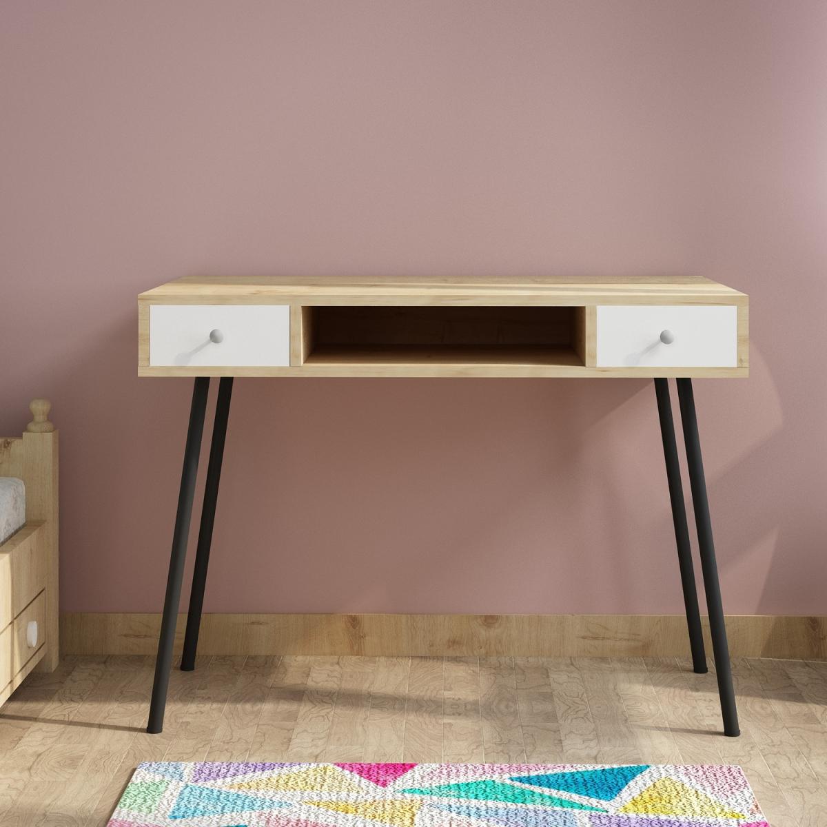 Taxus 2 Drawer Oak Computer Desk - Oak – image 3