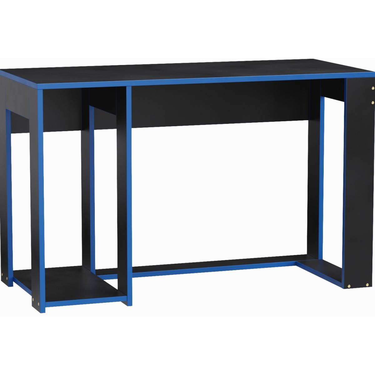 Ross Gaming Desk Computer Table Workstation, Black With Bright Trim - Black – image 3