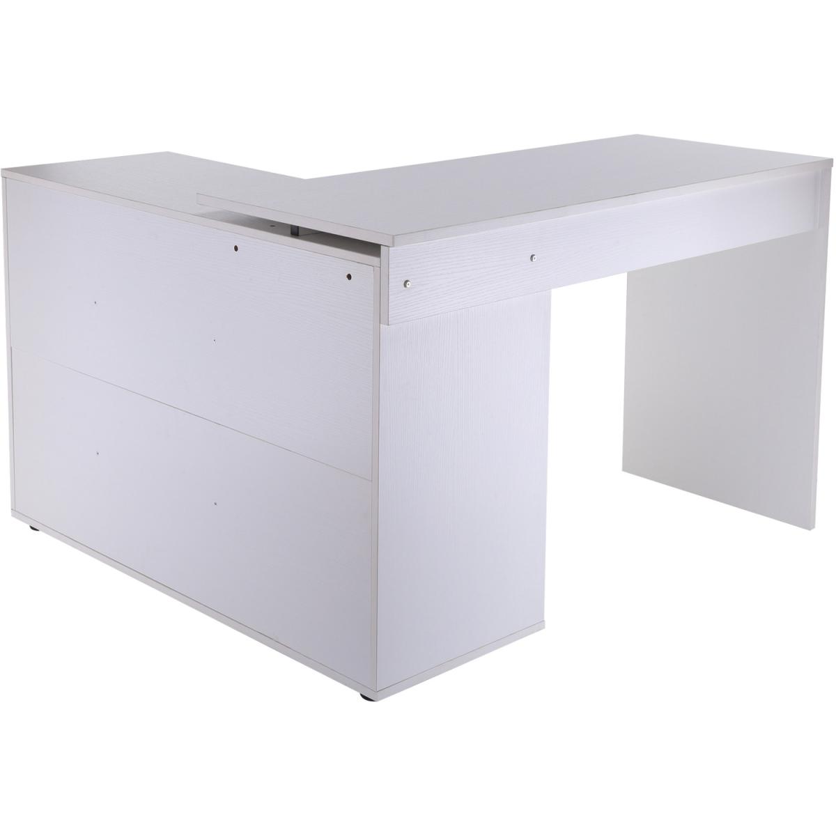 Dual-use Adjustable Large L-Shaped Computer Desk  - White – image 12