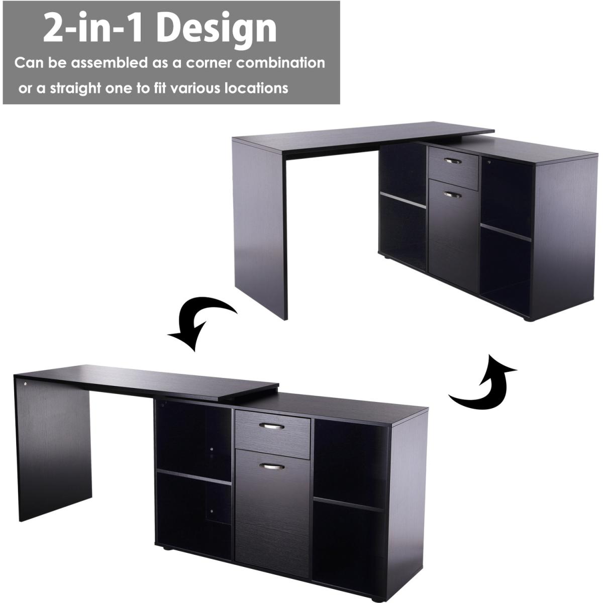 Dual-use Adjustable Large L-Shaped Computer Desk  - White – image 17