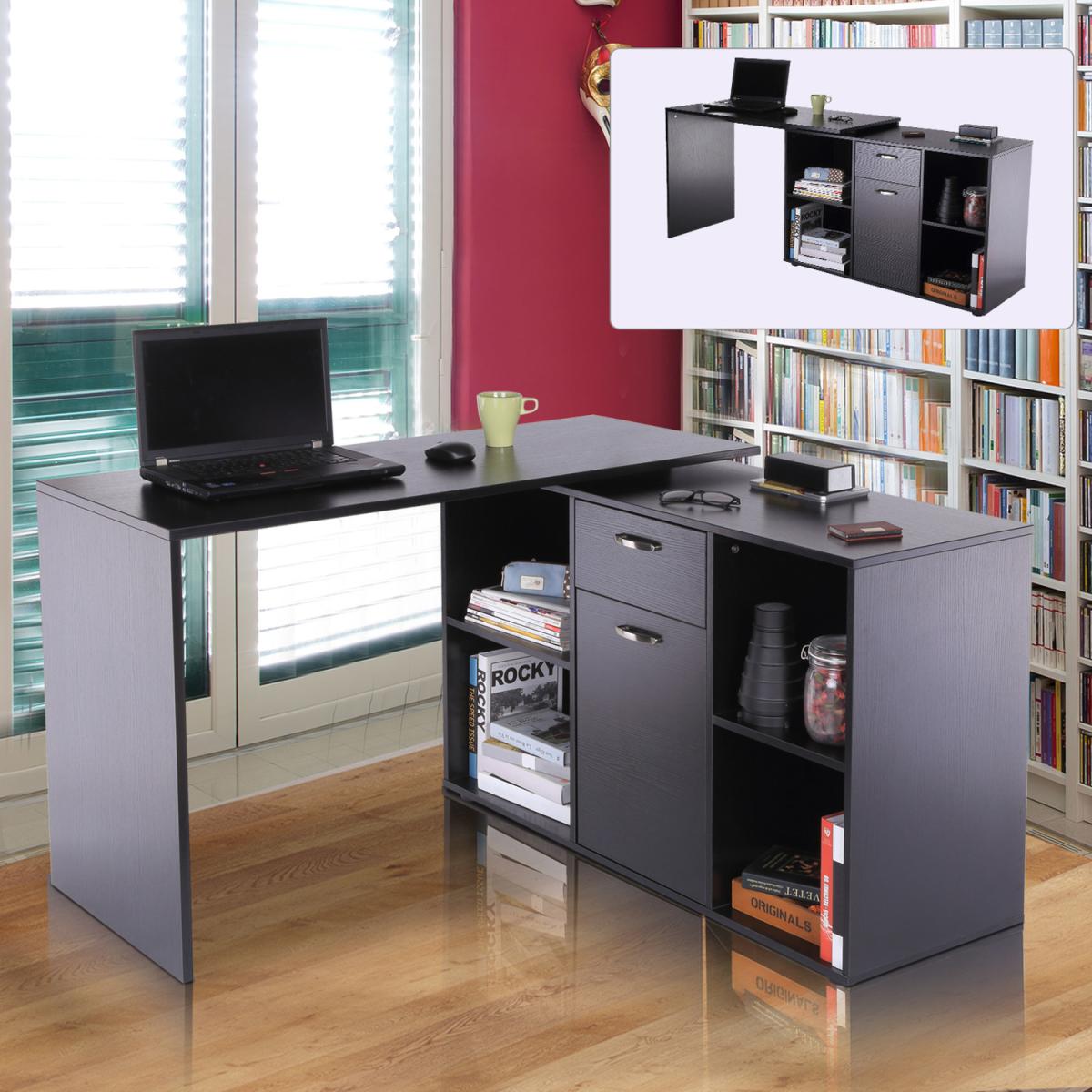 Dual-use Adjustable Large L-Shaped Computer Desk  - White – image 19