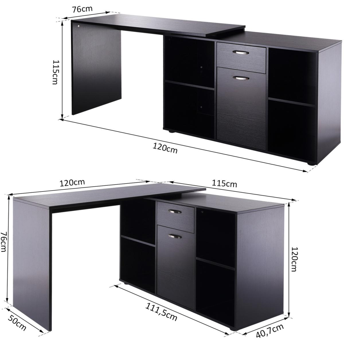 Dual-use Adjustable Large L-Shaped Computer Desk  - White – image 22