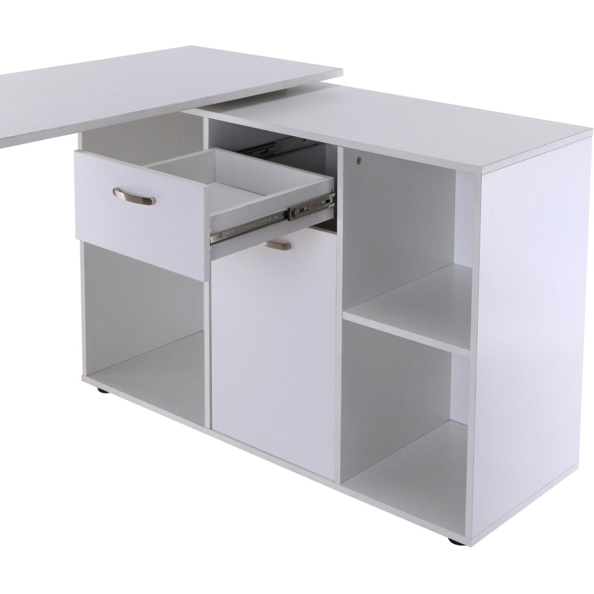 Dual-use Adjustable Large L-Shaped Computer Desk  - White – image 10