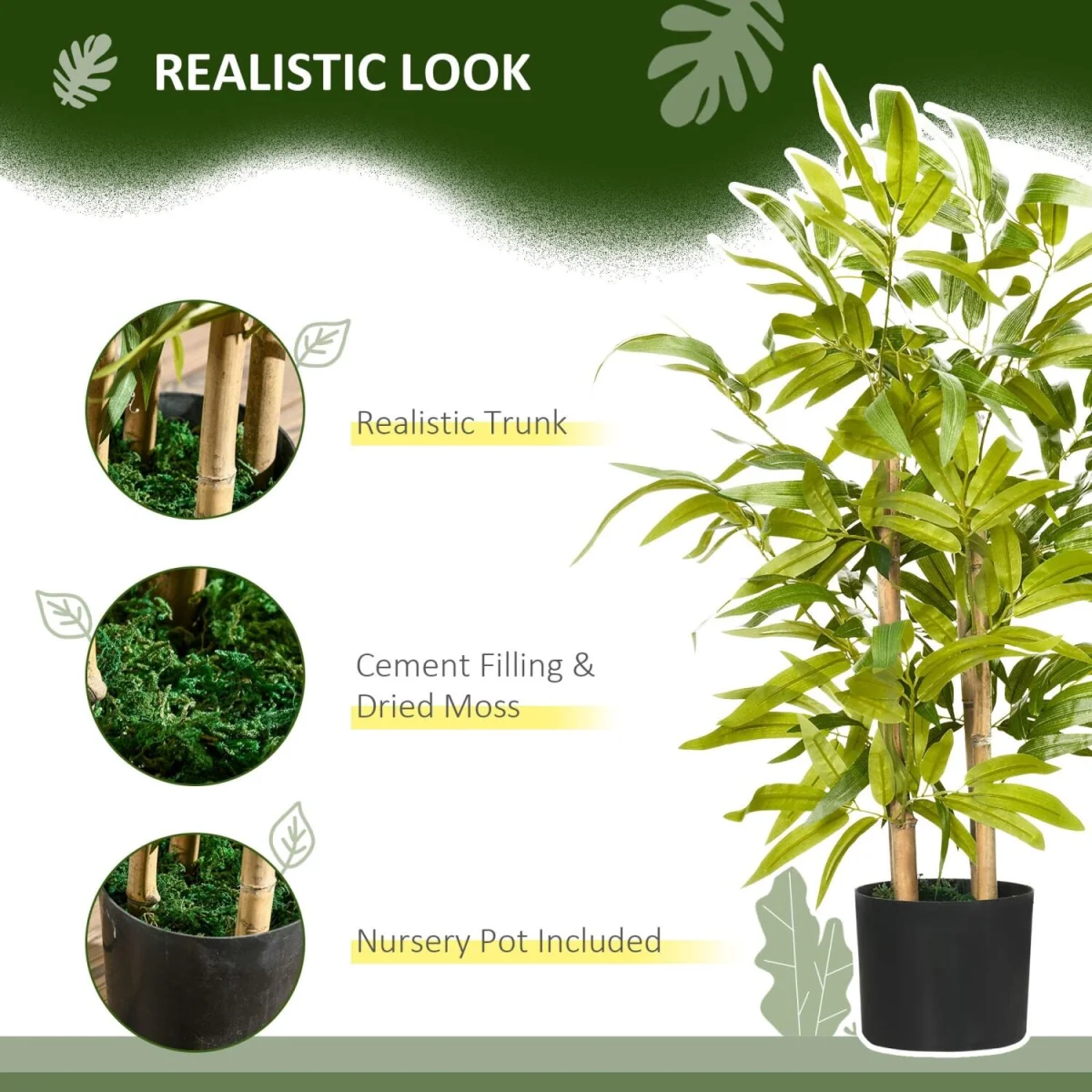 Fike Compact Artificial Bamboo Desk Tree in Pot, 60 cm – image 6