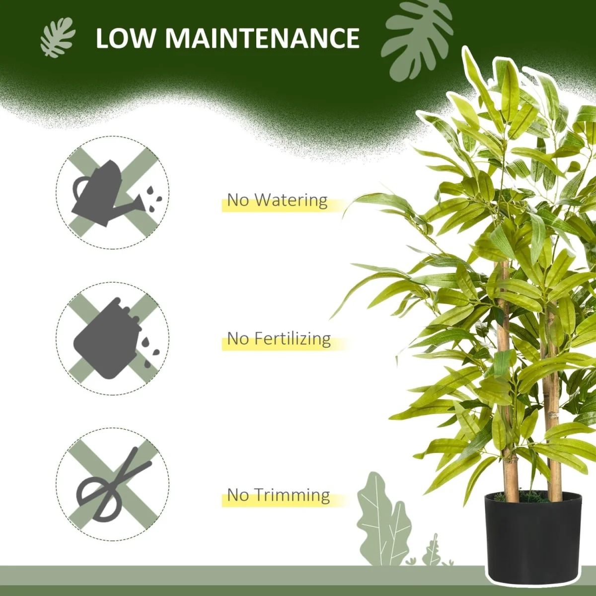 Fike Compact Artificial Bamboo Desk Tree in Pot, 60 cm – image 7