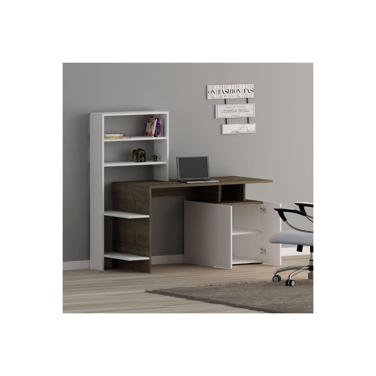 Melis Computer Desk - White & Walnut – image 2