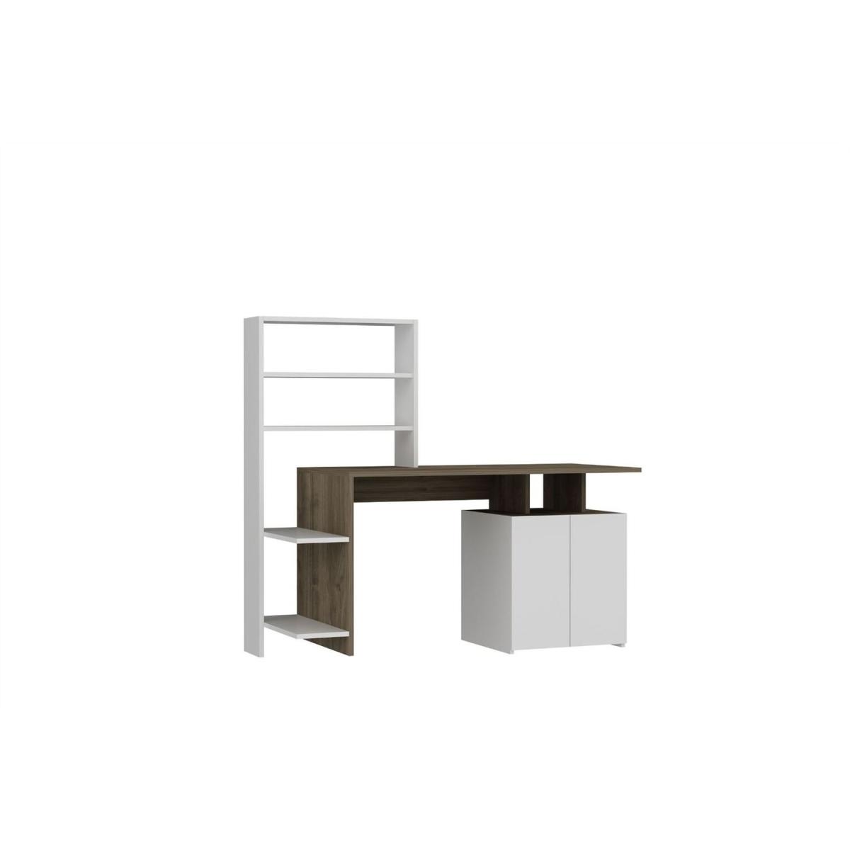 Melis Computer Desk - White & Walnut – image 3