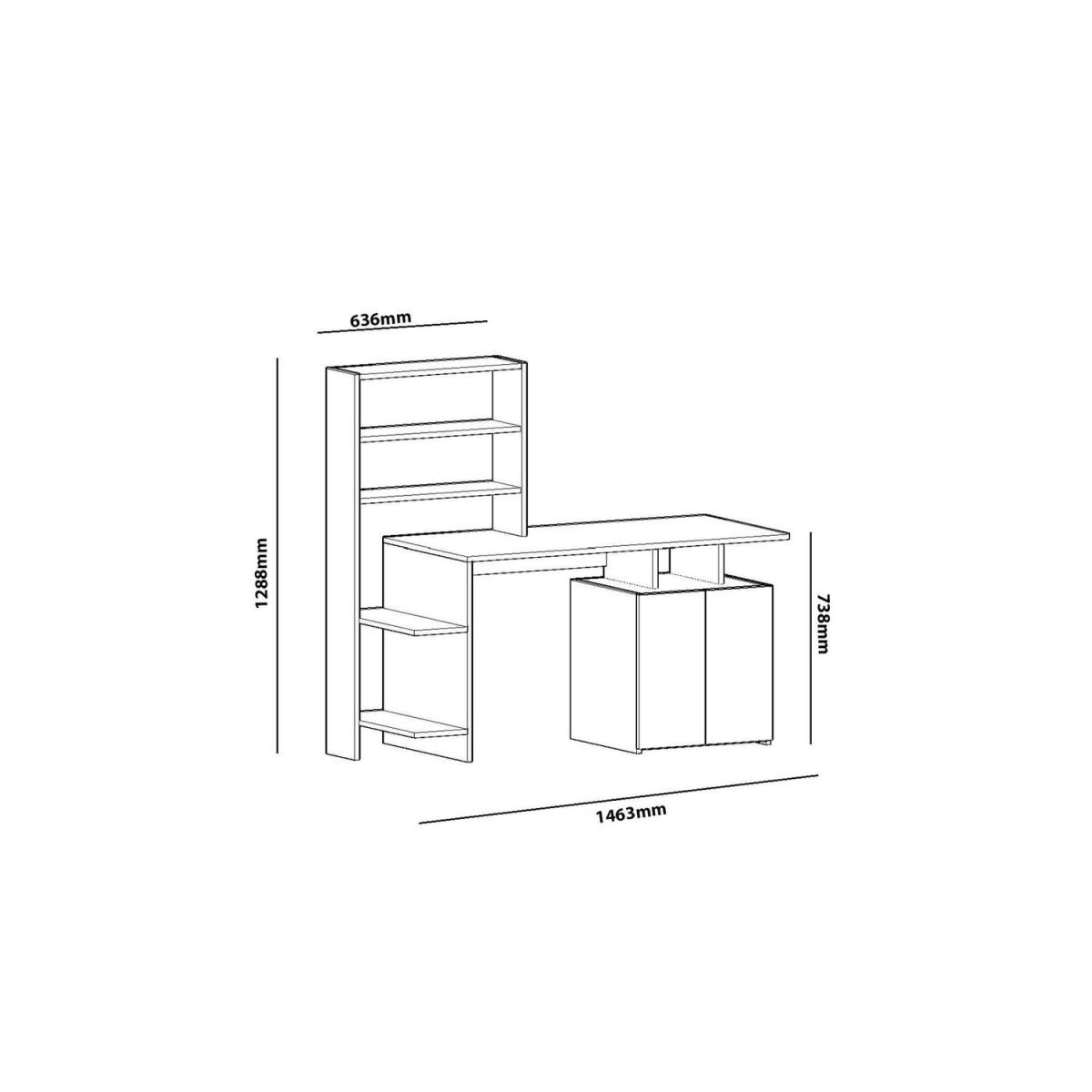 Melis Computer Desk - White & Walnut – image 4