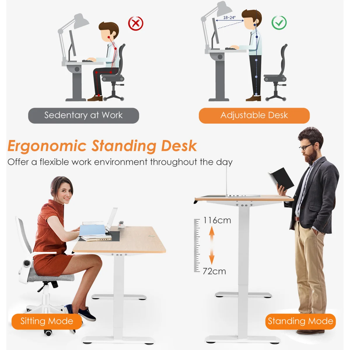 Electric Standing Desk - Natural – image 18