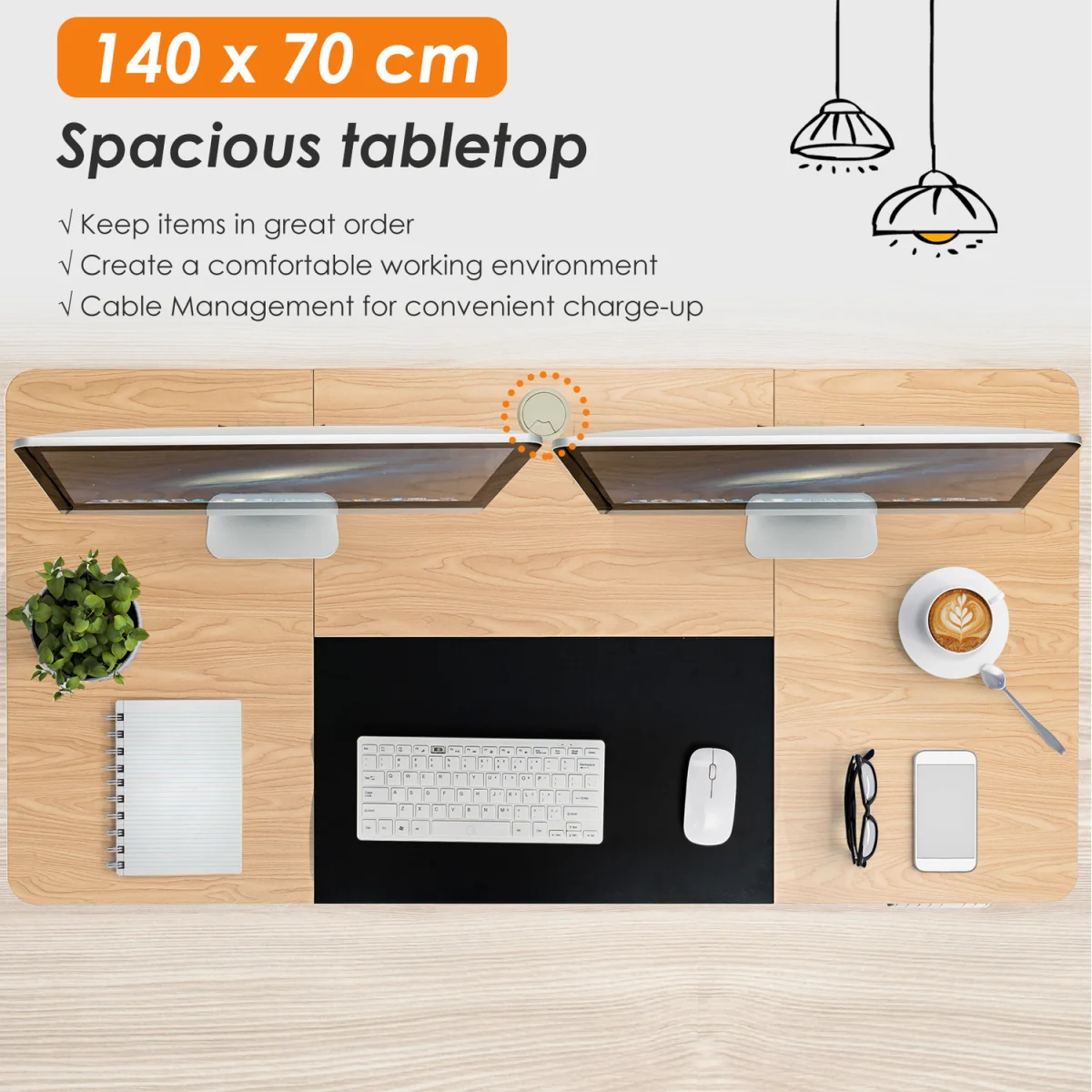 Electric Standing Desk - Natural – image 4